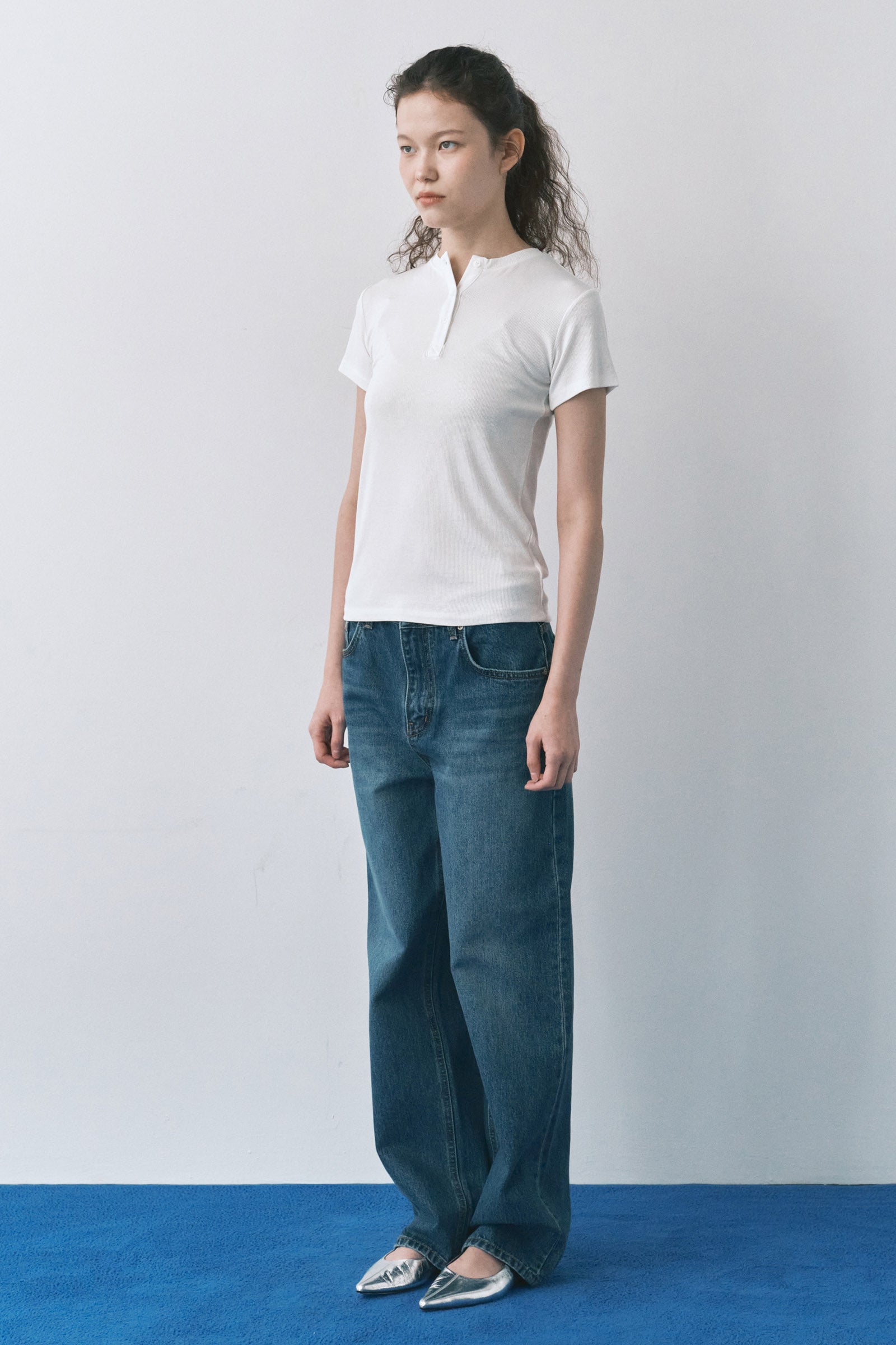 HENLEY SHORT SLEEVE TEE_WHITE