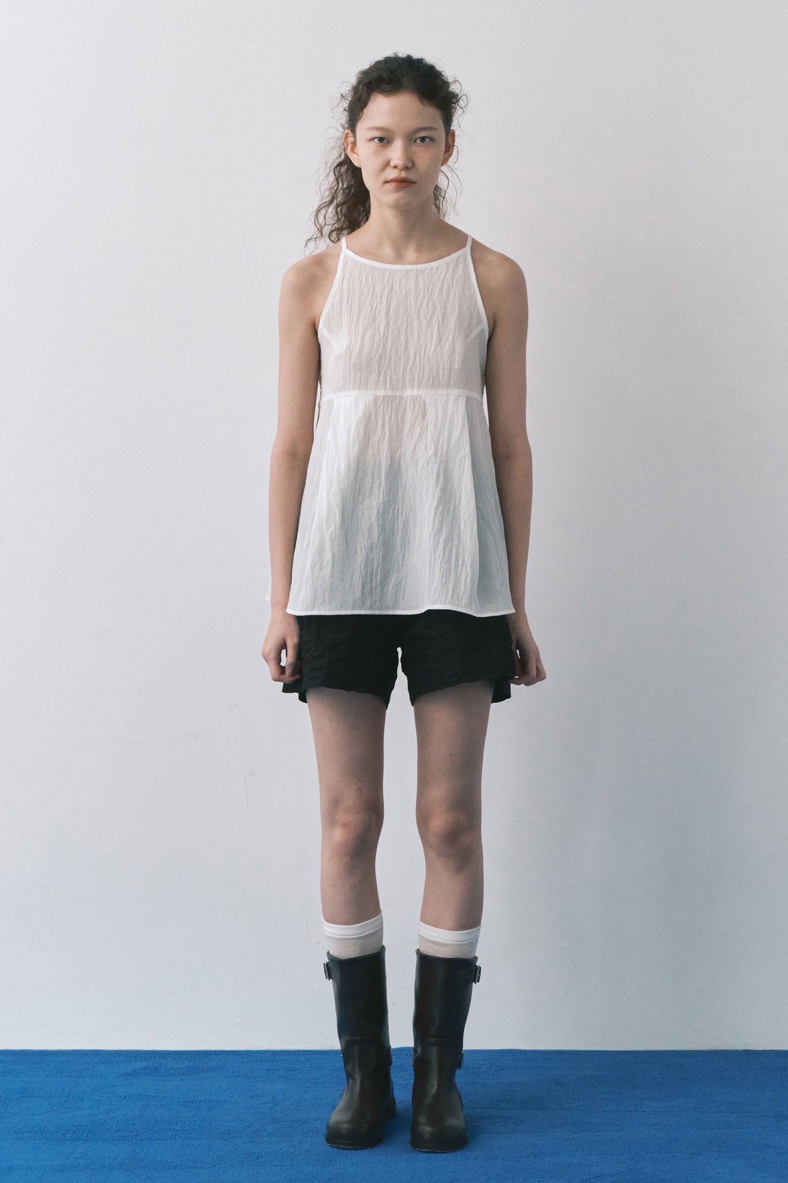 BALLOON TUCK BLOUSE_WHITE