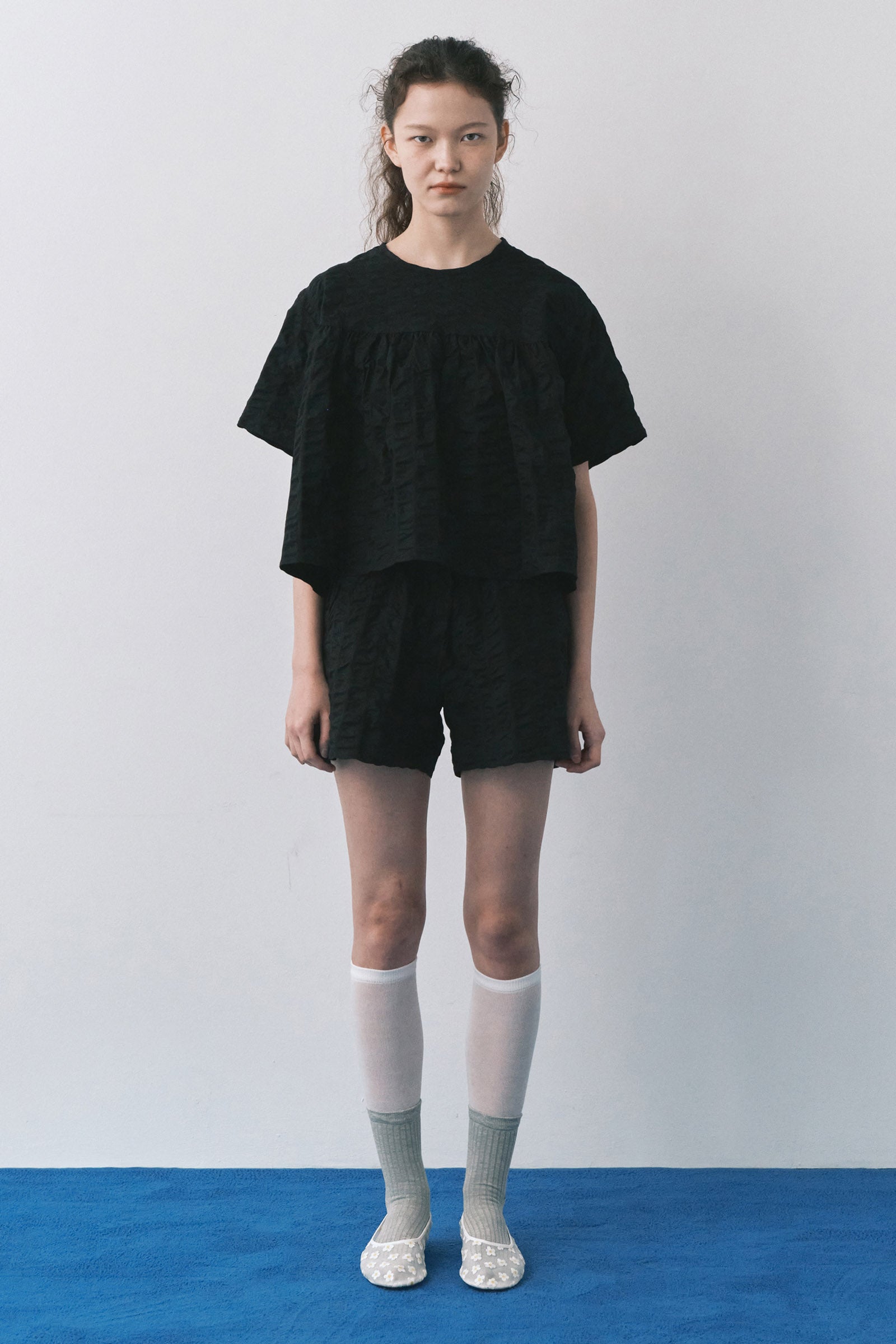 BANDING RIPPLE PANTS_BLACK