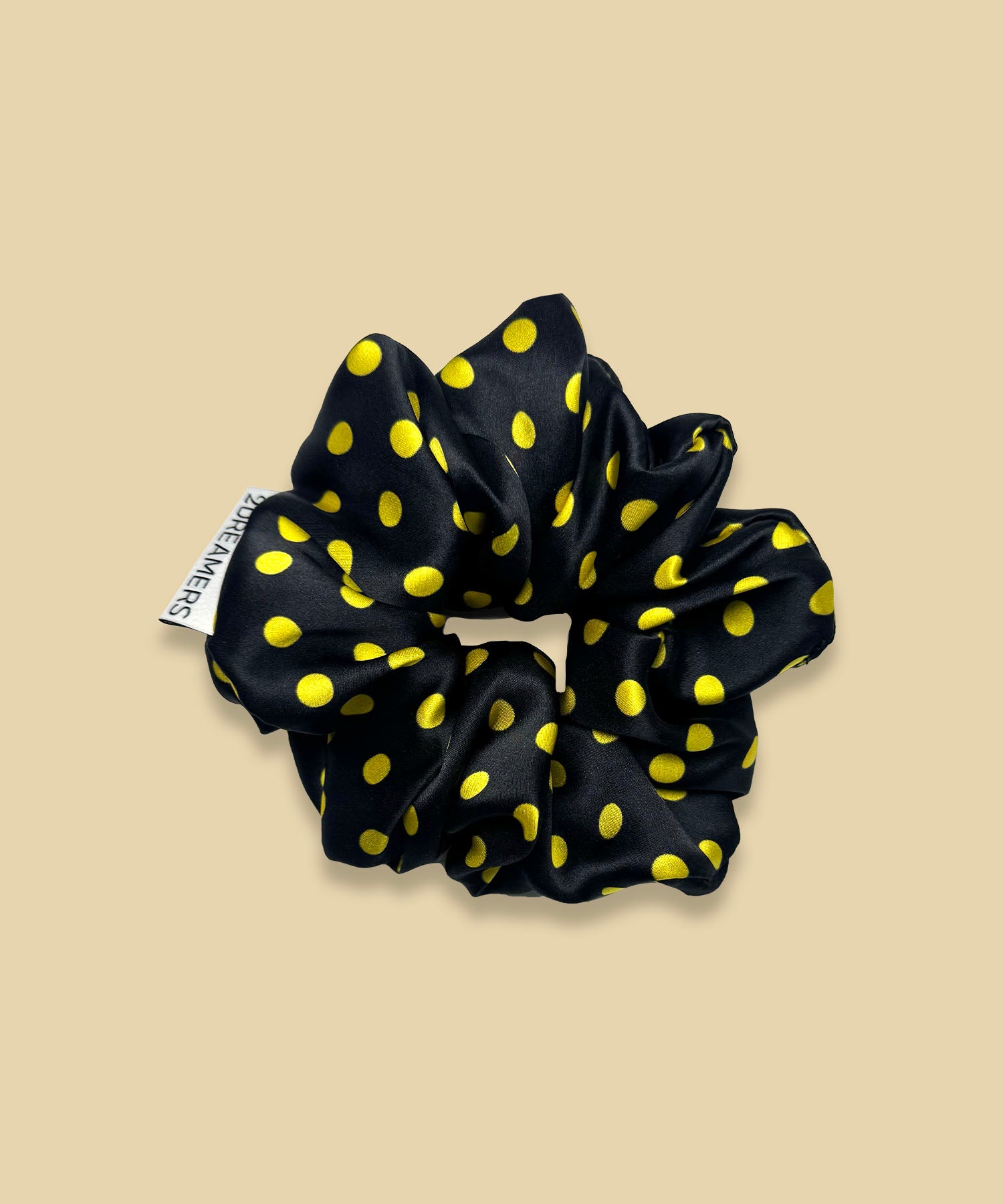 LEMON DOT SCRUNCHIE_BLACK