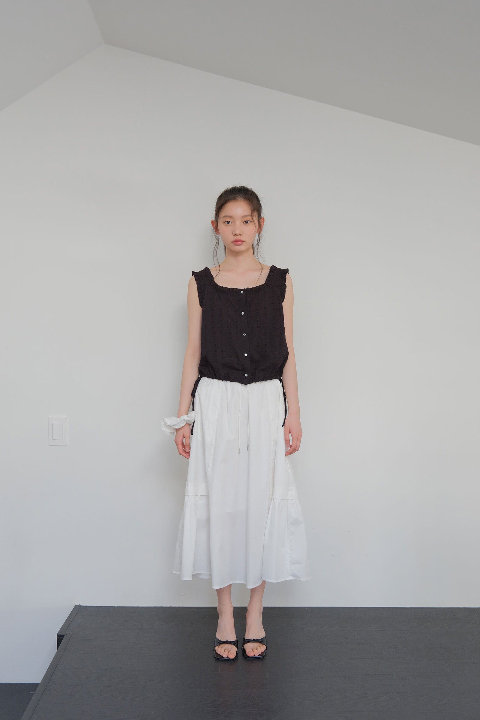 ROA BANDING MAXI SKIRT_WHITE