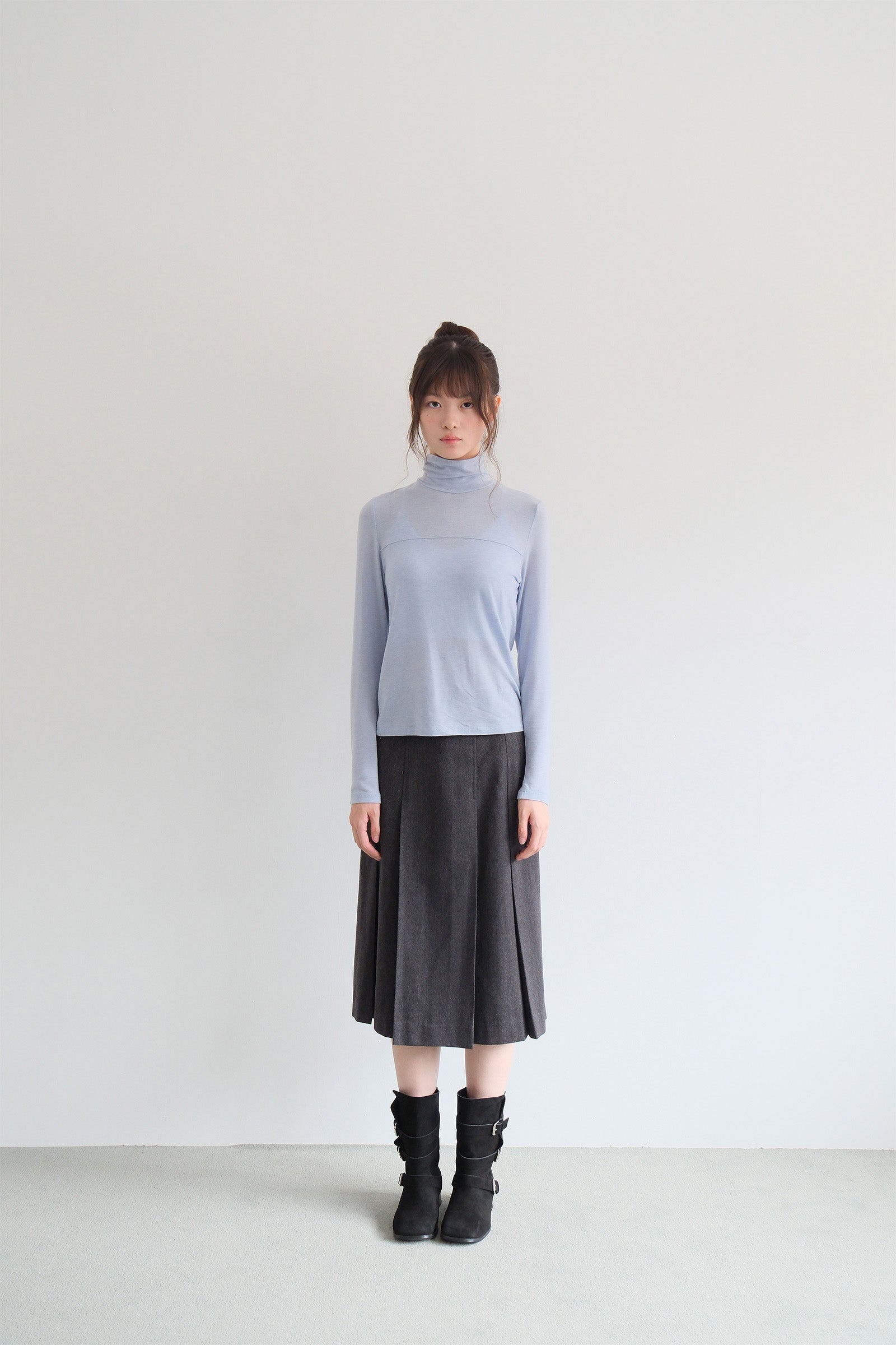 TENCEL WOOL HIGHNECK T_SKYBLUE