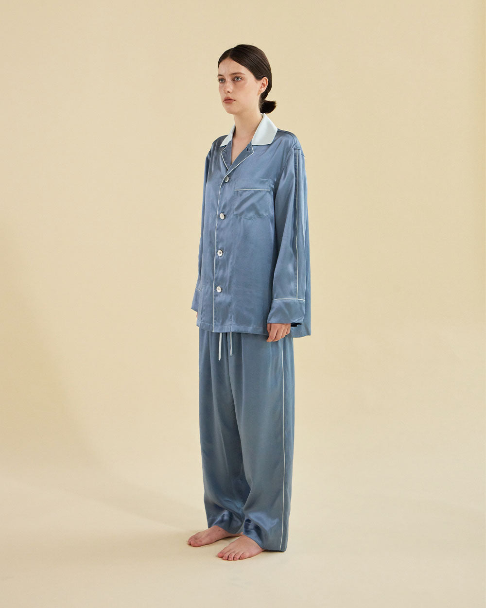 BLUE VEIL SILK PAJAMAS_BLUE