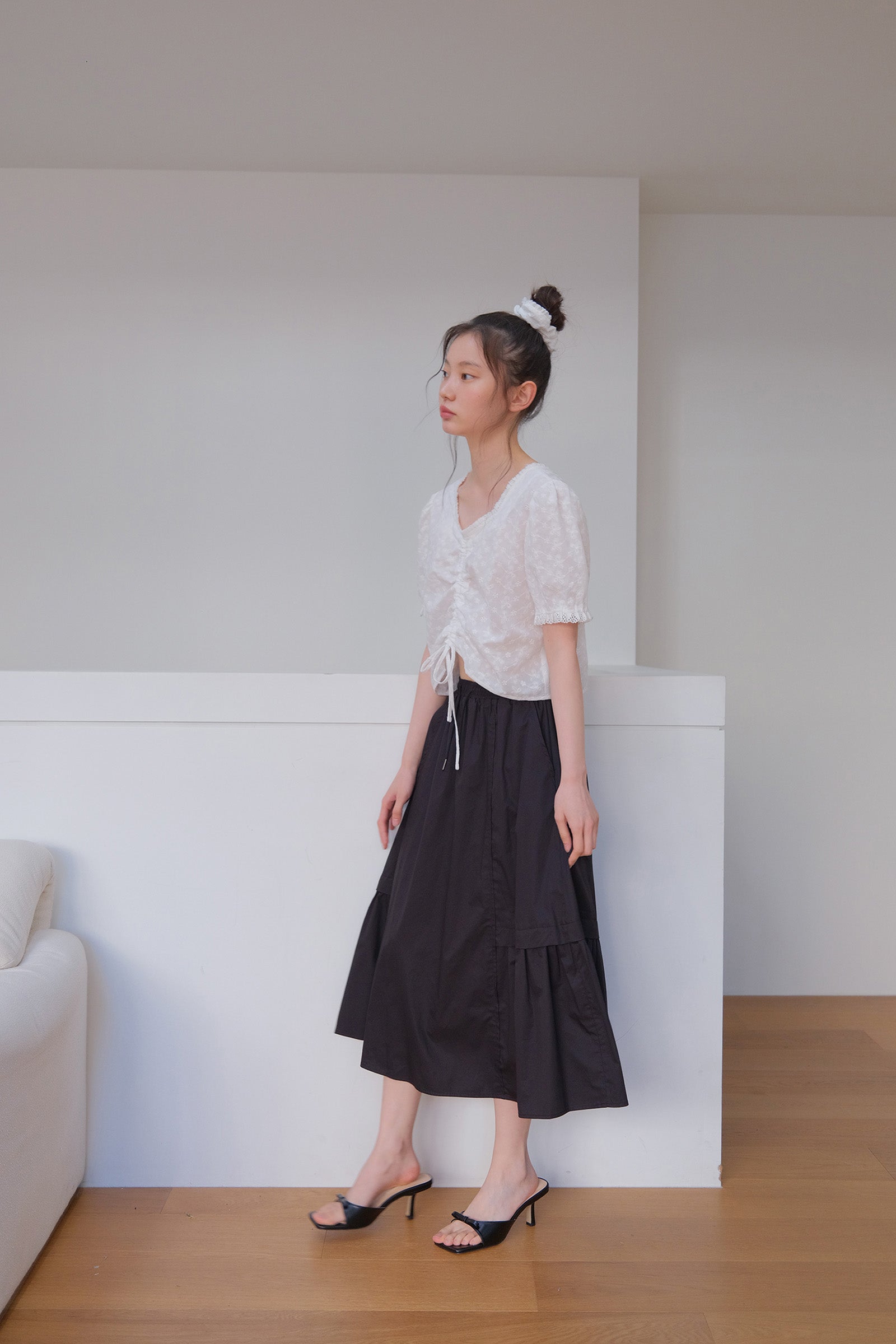 ROA BANDING MAXI SKIRT_BLACK