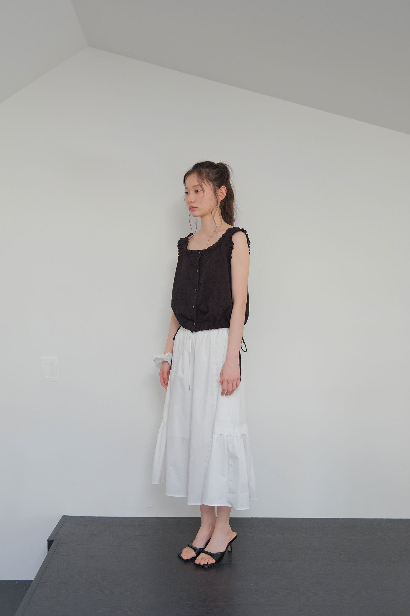 ROA BANDING MAXI SKIRT_WHITE
