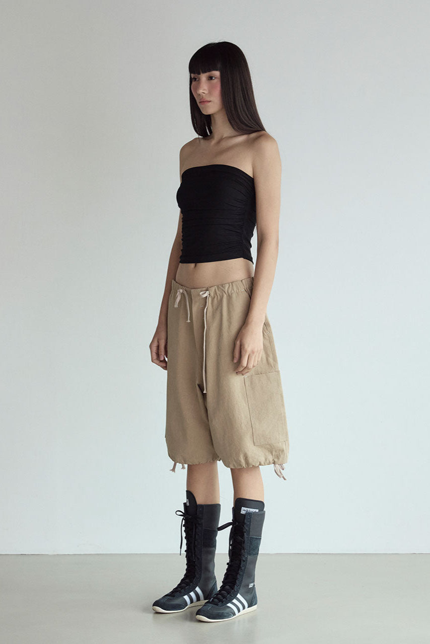 LOW WAIST CARGO SHORTS_BEIGE