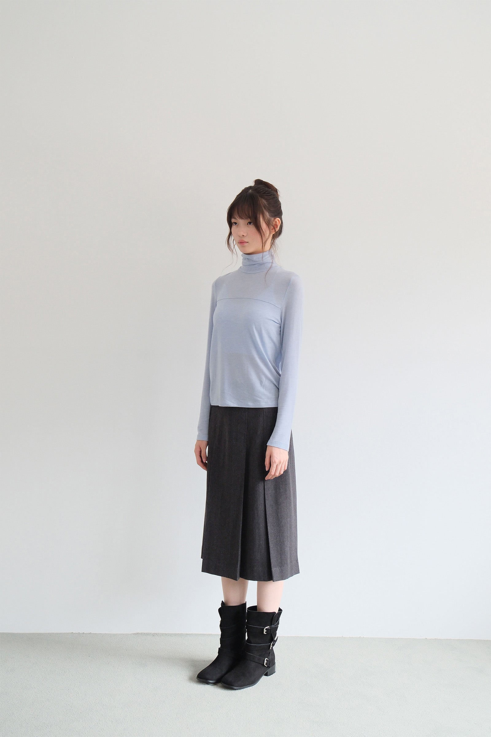 TENCEL WOOL HIGHNECK T_SKYBLUE
