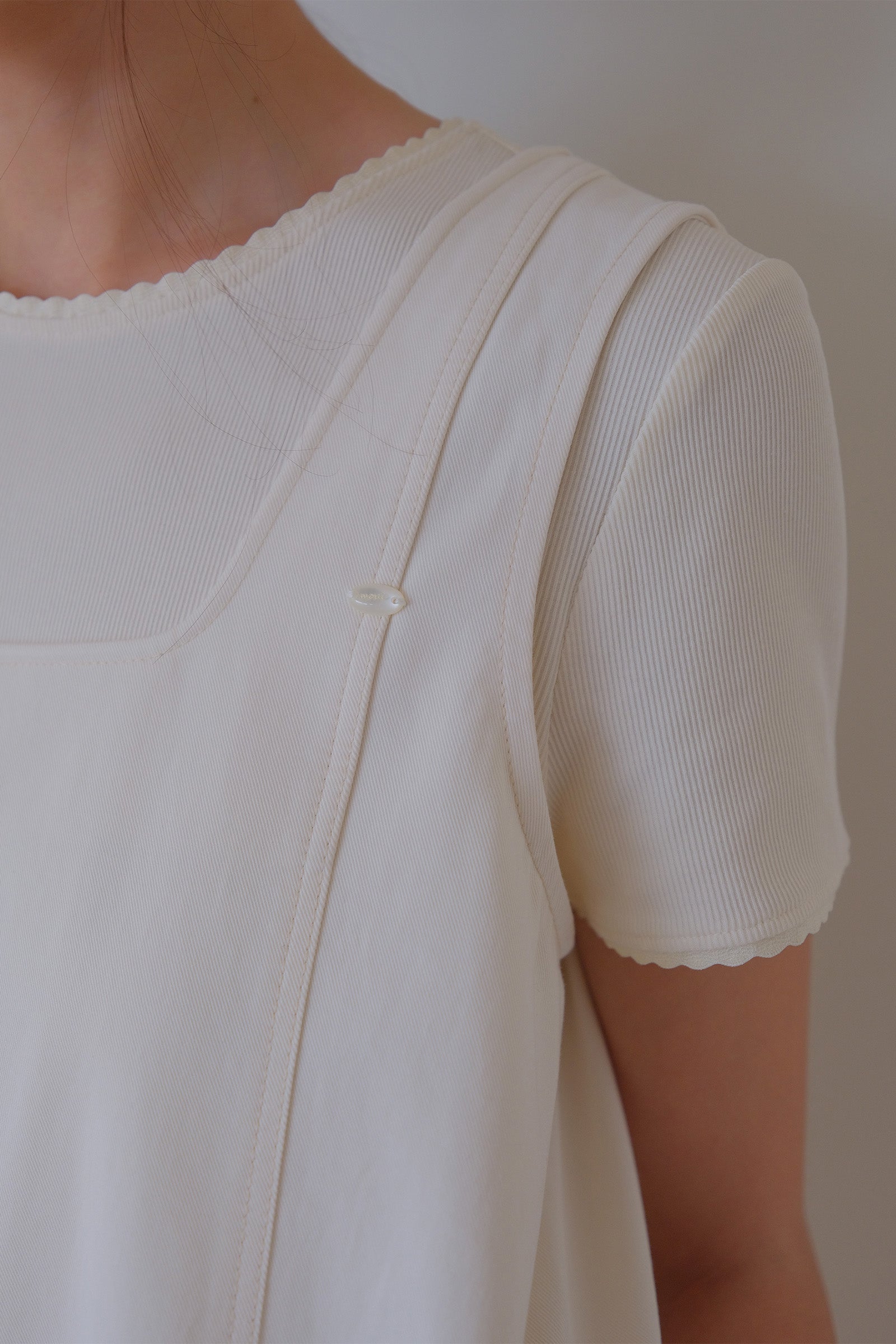 MOUI PASTEL STITCH MINI DRESS _CREAM