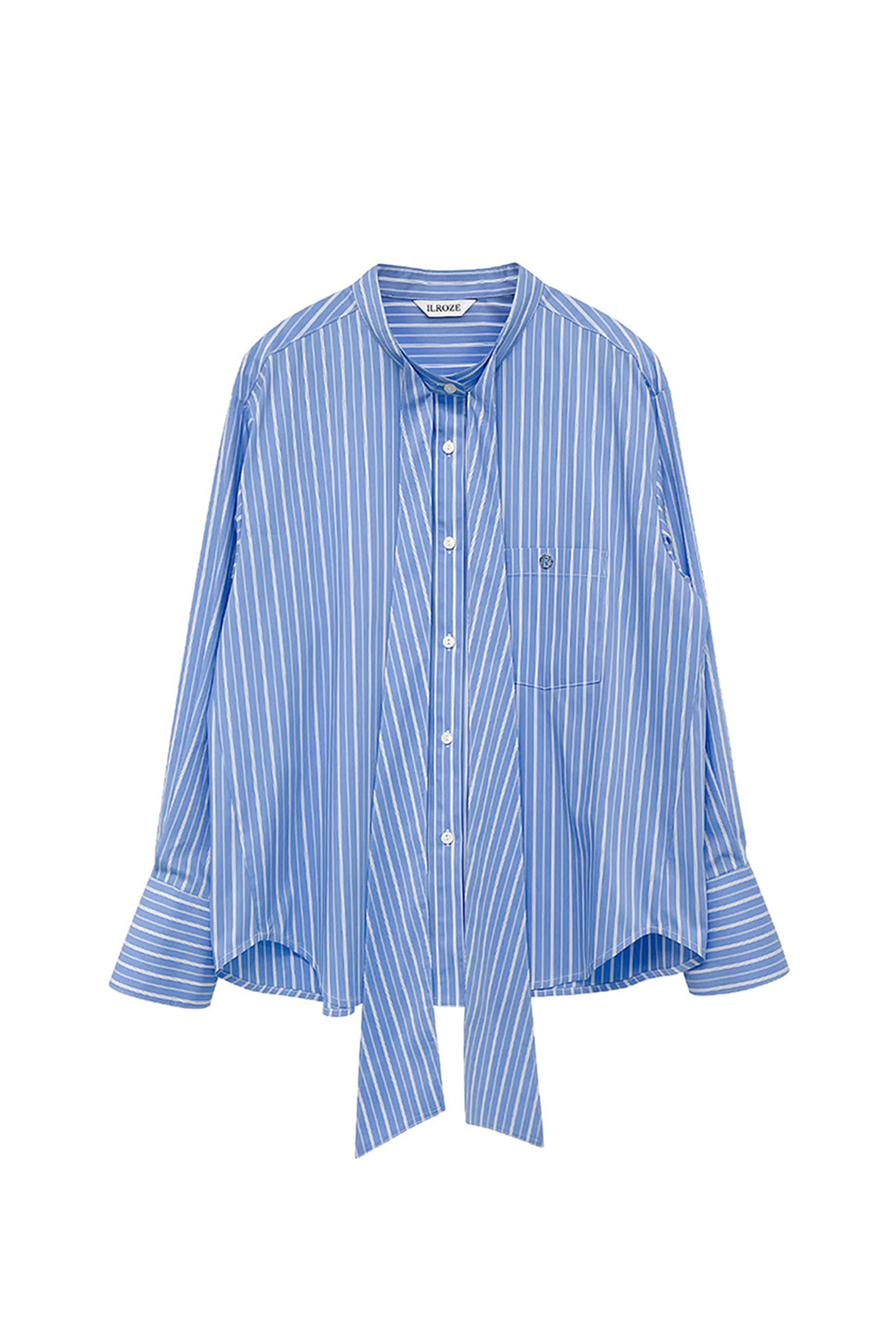 STRIPE SCARF SHIRT_BLUE