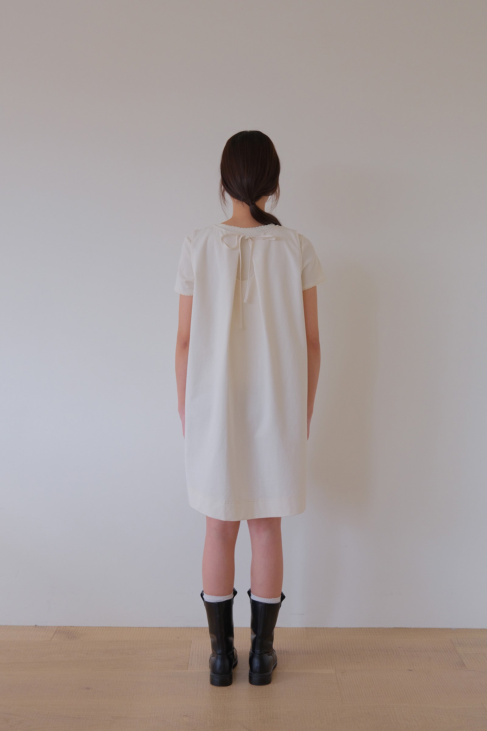 MOUI PASTEL STITCH MINI DRESS _CREAM