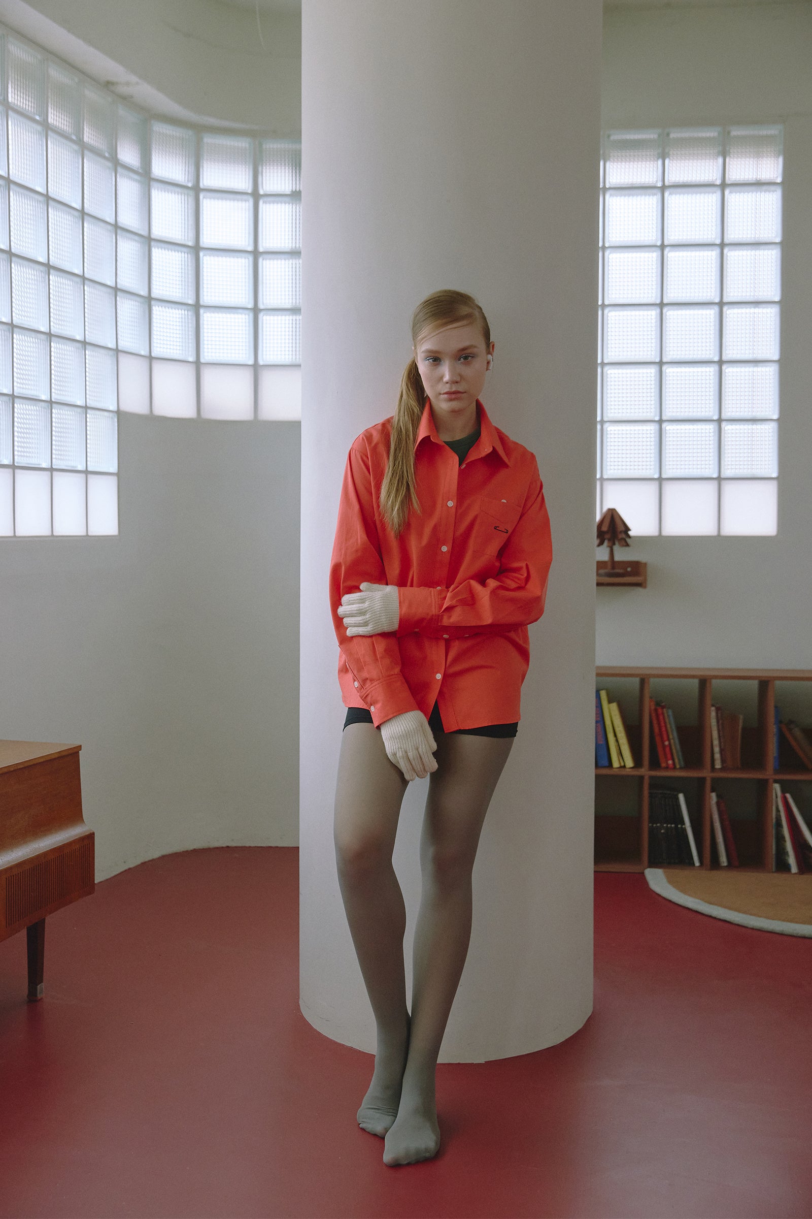 EMBROIDERY CLASSIC SHIRT_CRIMSON