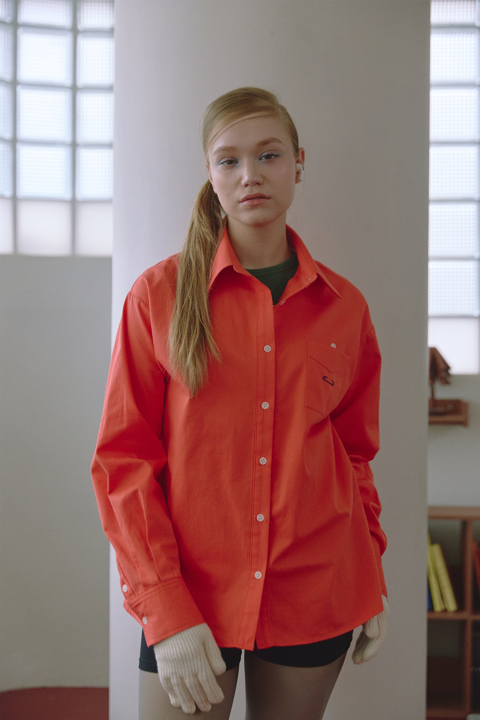 EMBROIDERY CLASSIC SHIRT_CRIMSON