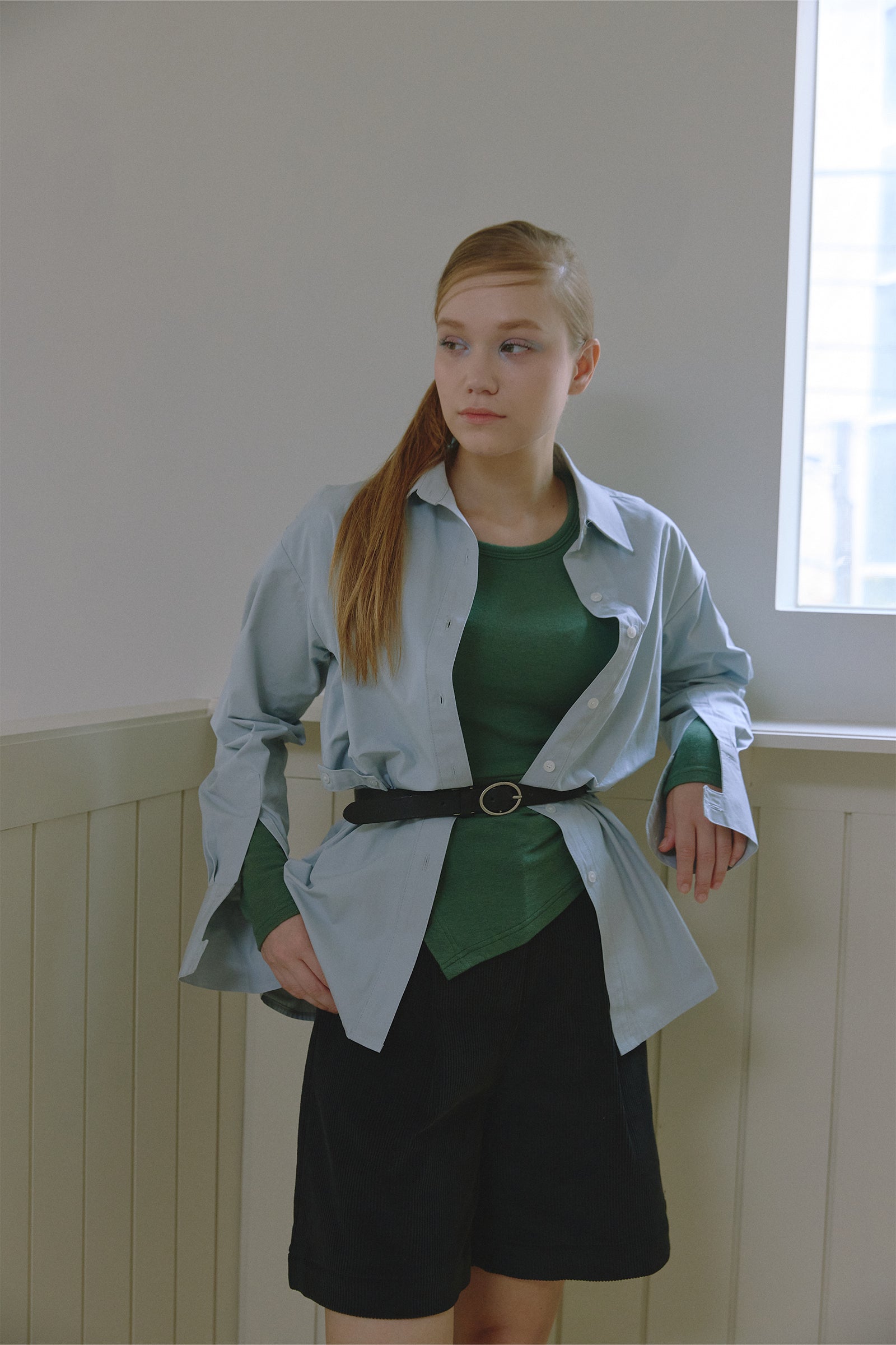 SIDE POINT OVERSIZED CLASSIC SHIRT_LIGHT BLUE