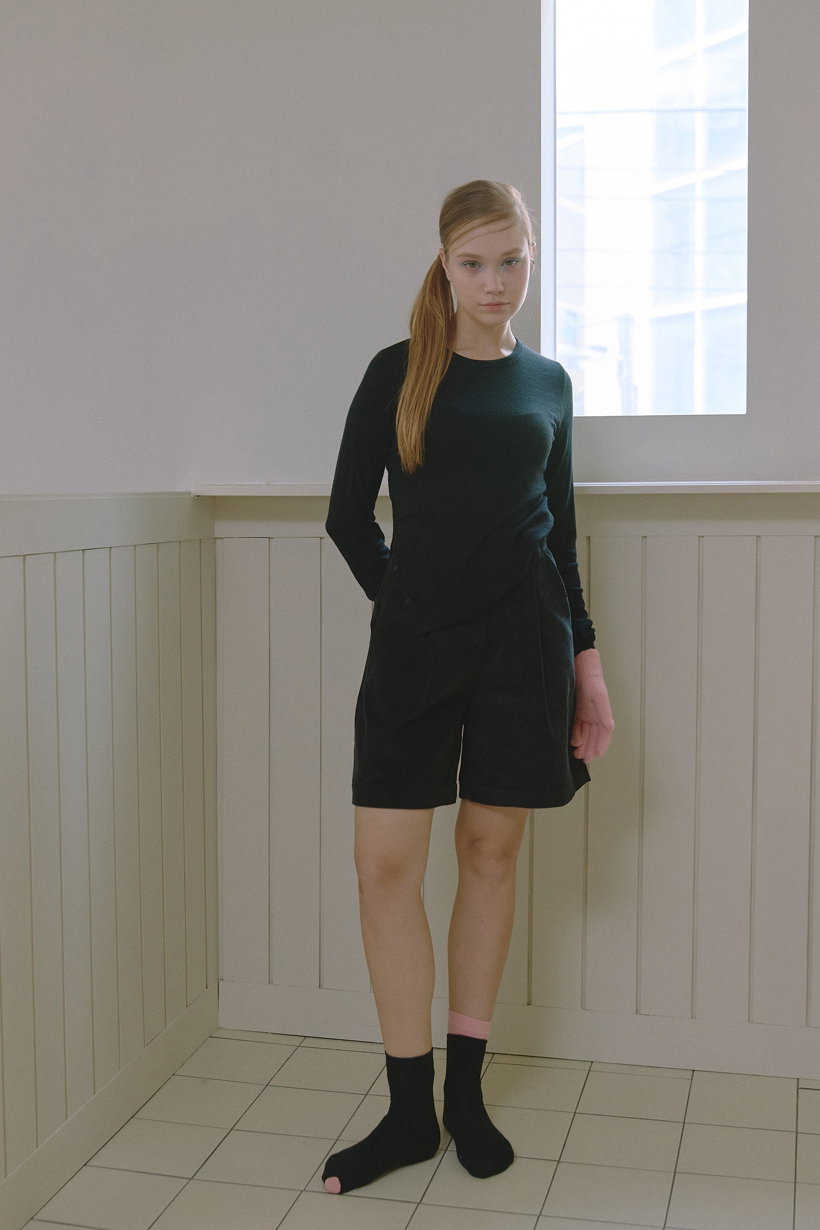 CORDUROY BERMUDA PANTS_BLACK