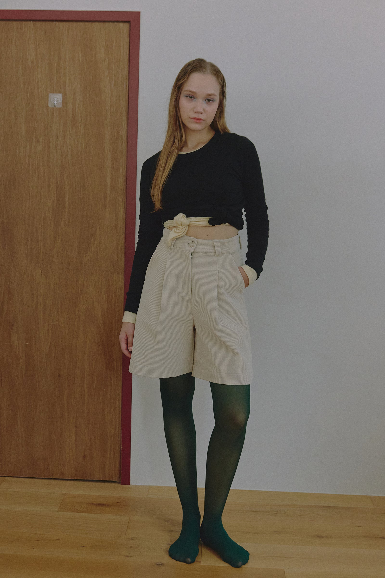 CORDUROY BERMUDA PANTS_IVORY