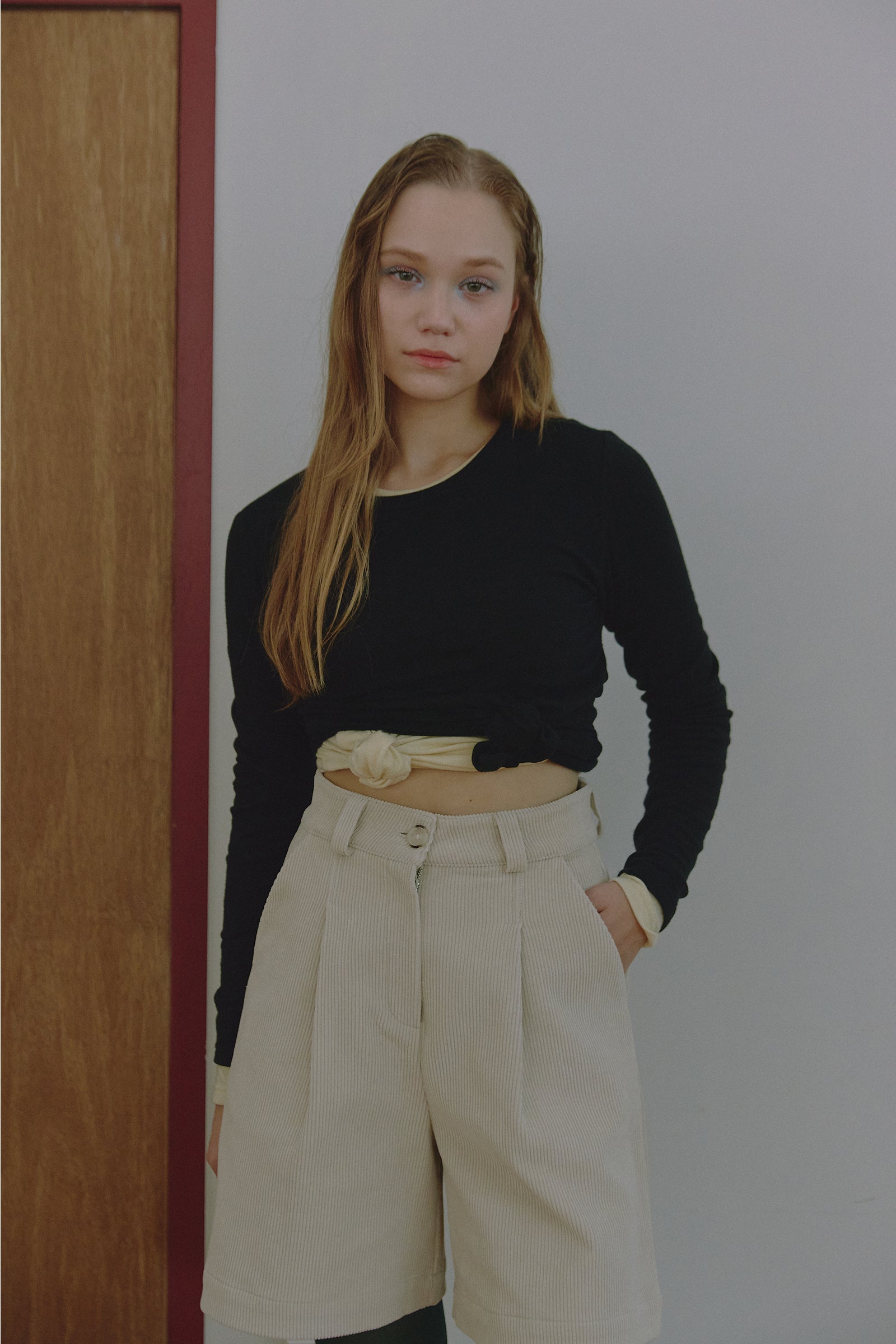 CORDUROY BERMUDA PANTS_IVORY