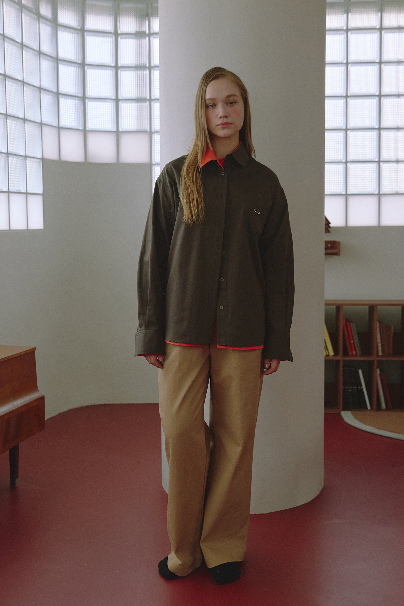 EMBROIDERY CLASSIC SHIRT_BROWN