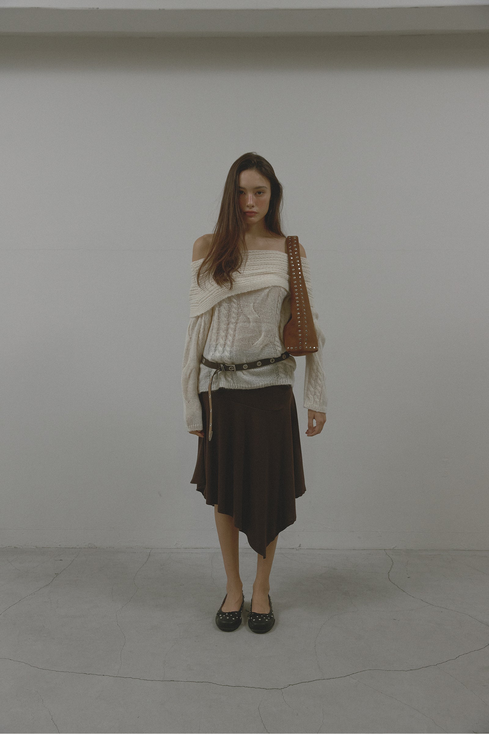 REAL SUEDE BOHO STUD BAG_BROWN