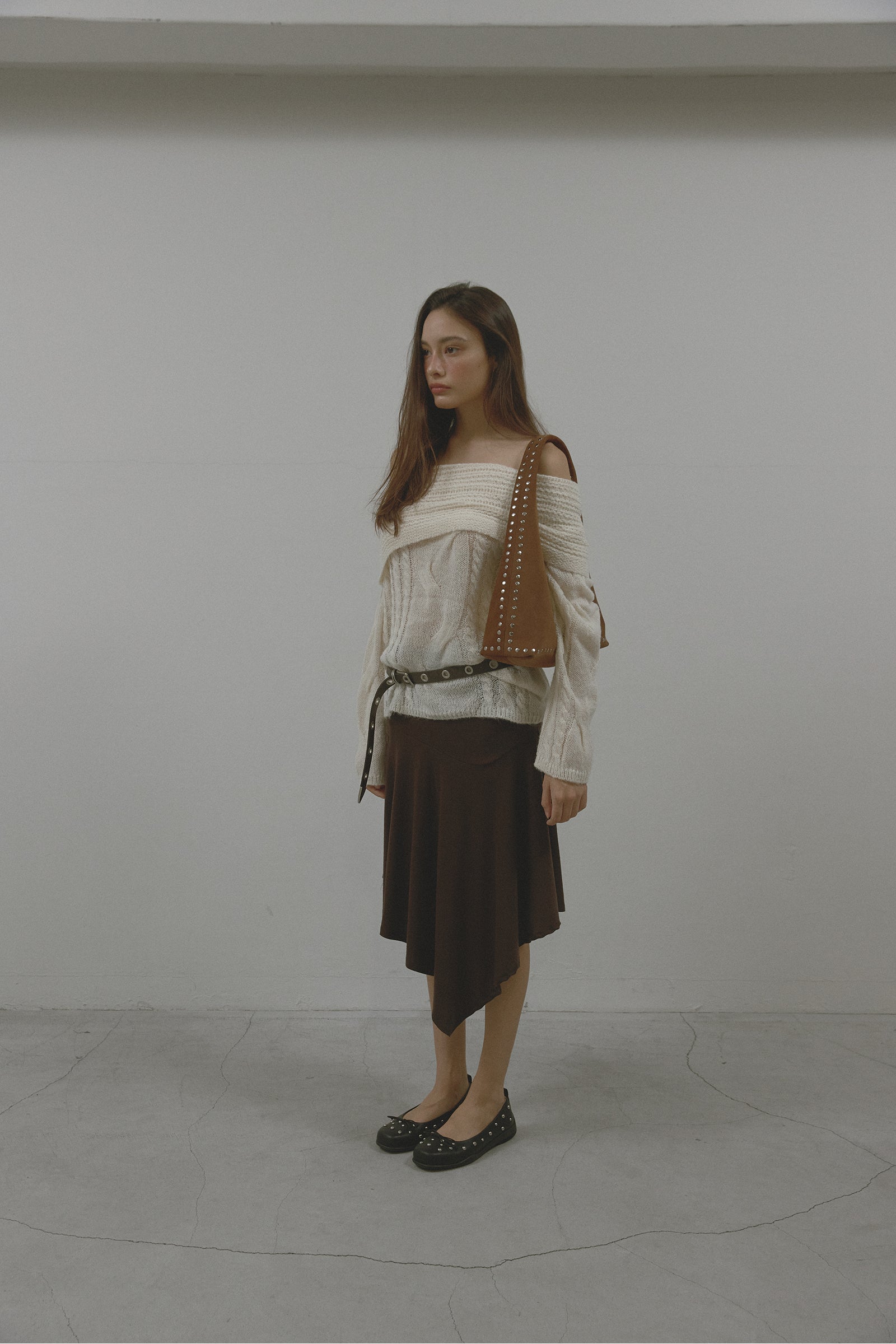 REAL SUEDE BOHO STUD BAG_BROWN