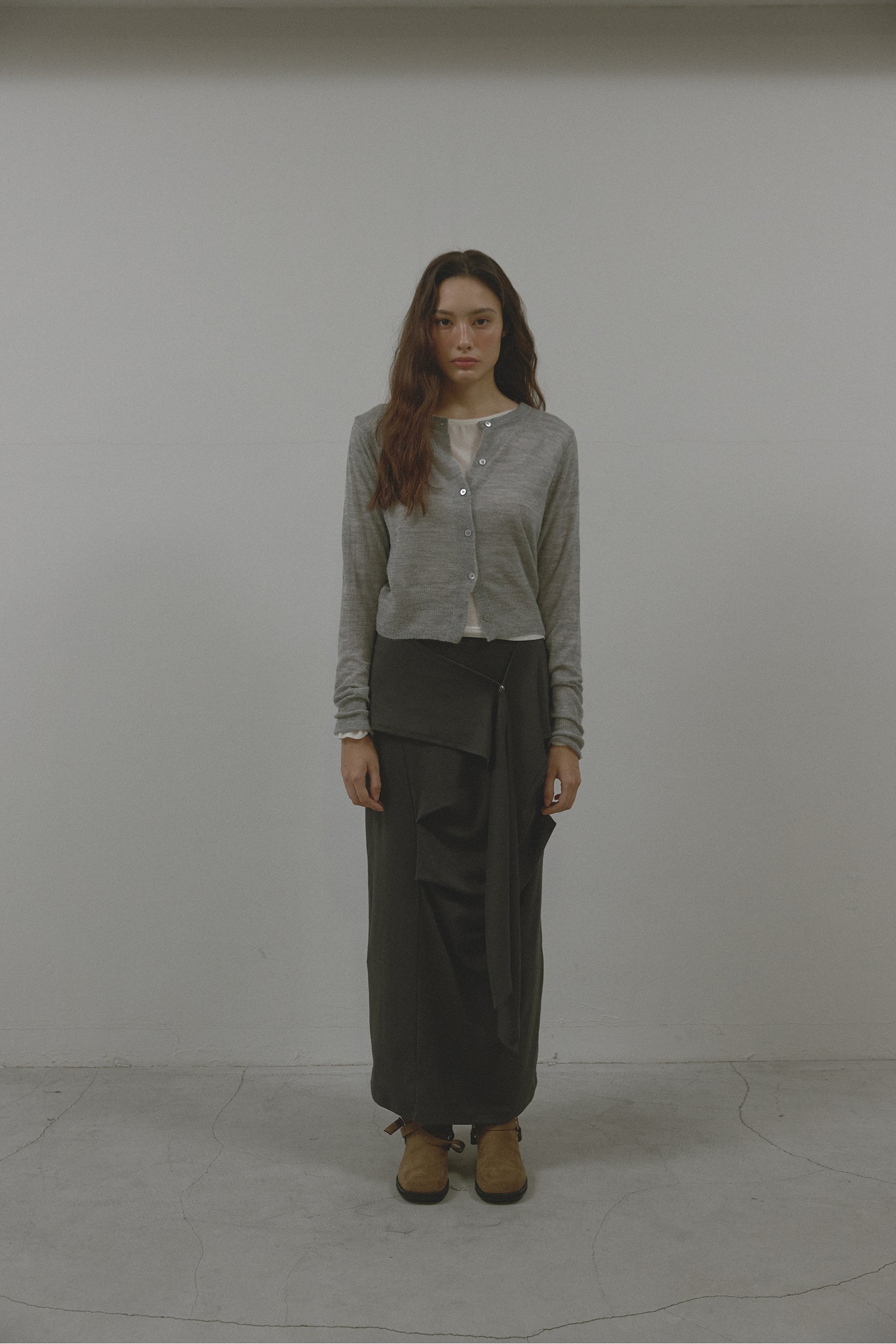 MOHAIR WOOL CARDIGAN_LIGHT GREY