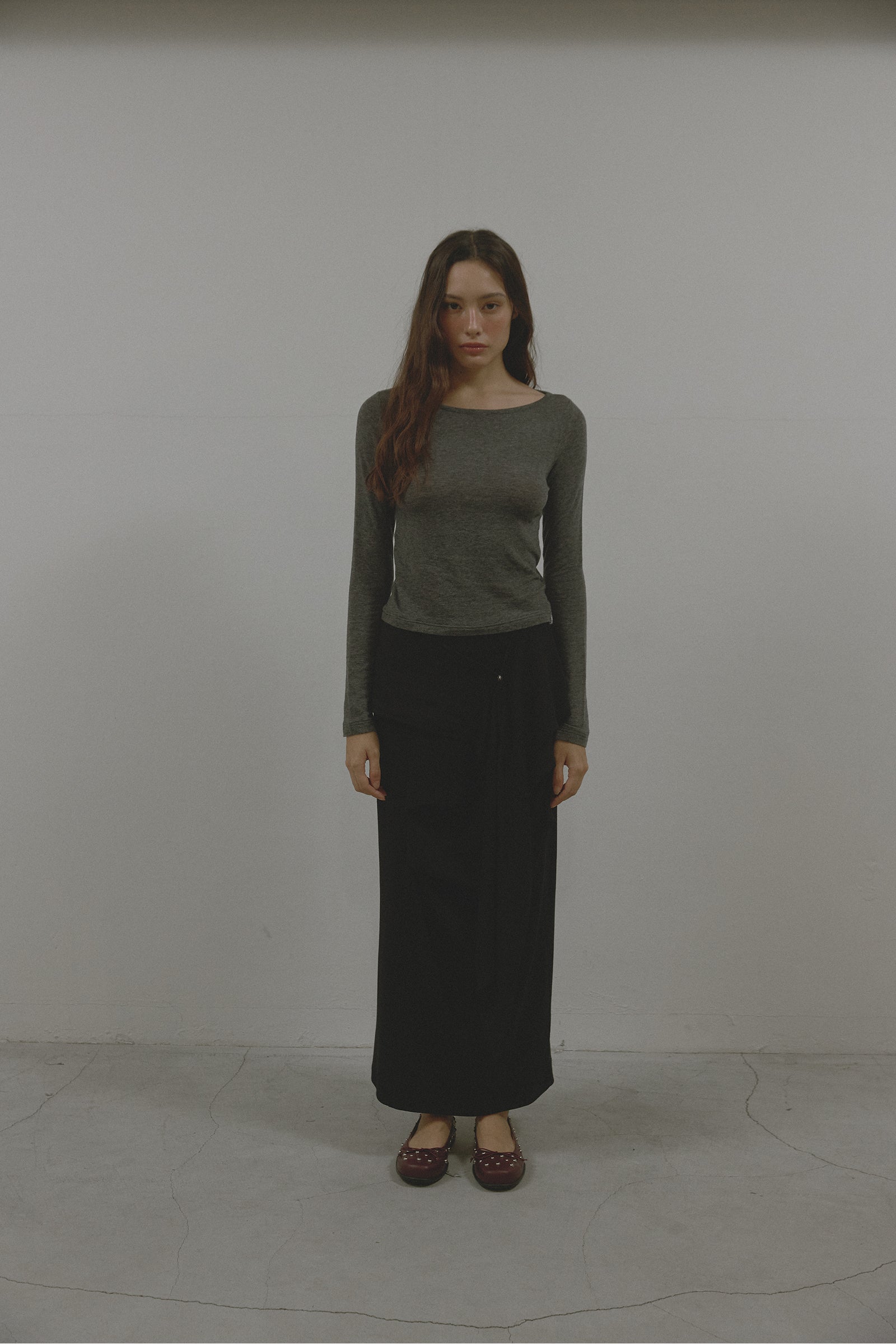 AS BASIC BOAT NECK T_CHARCOAL