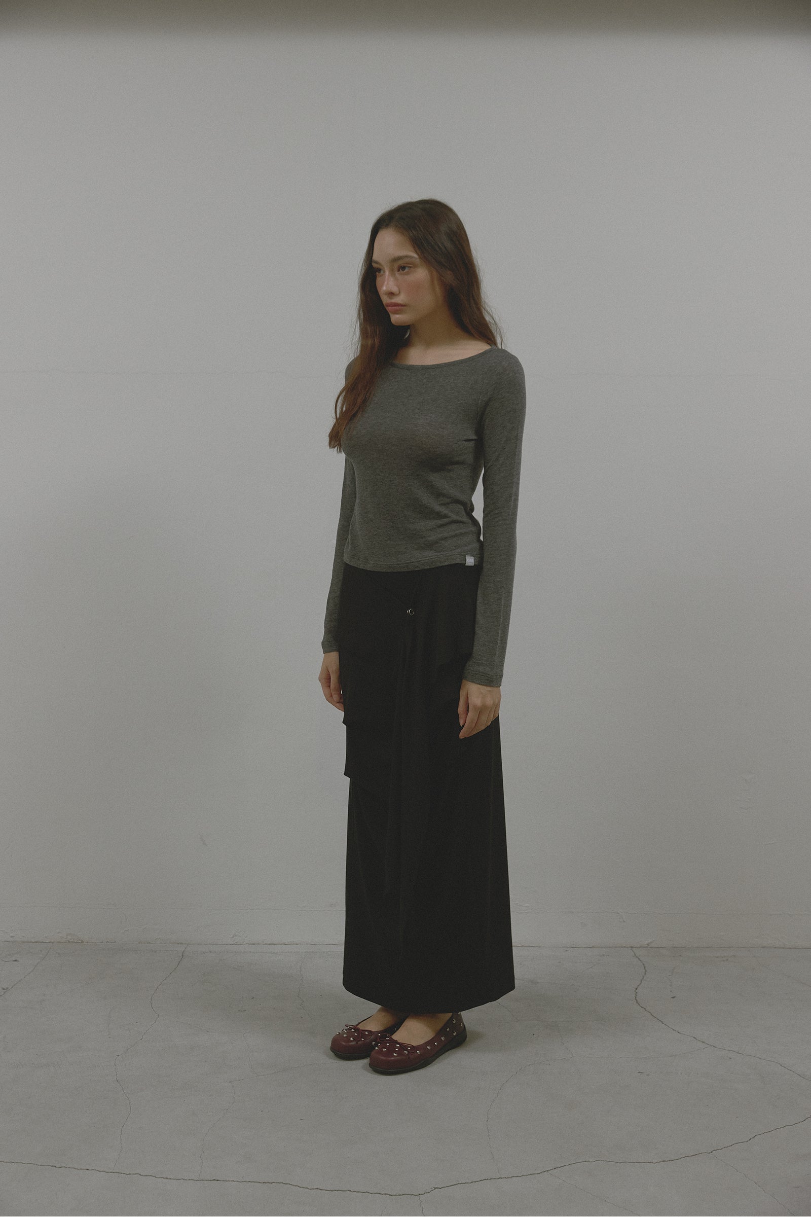 AS BASIC BOAT NECK T_CHARCOAL