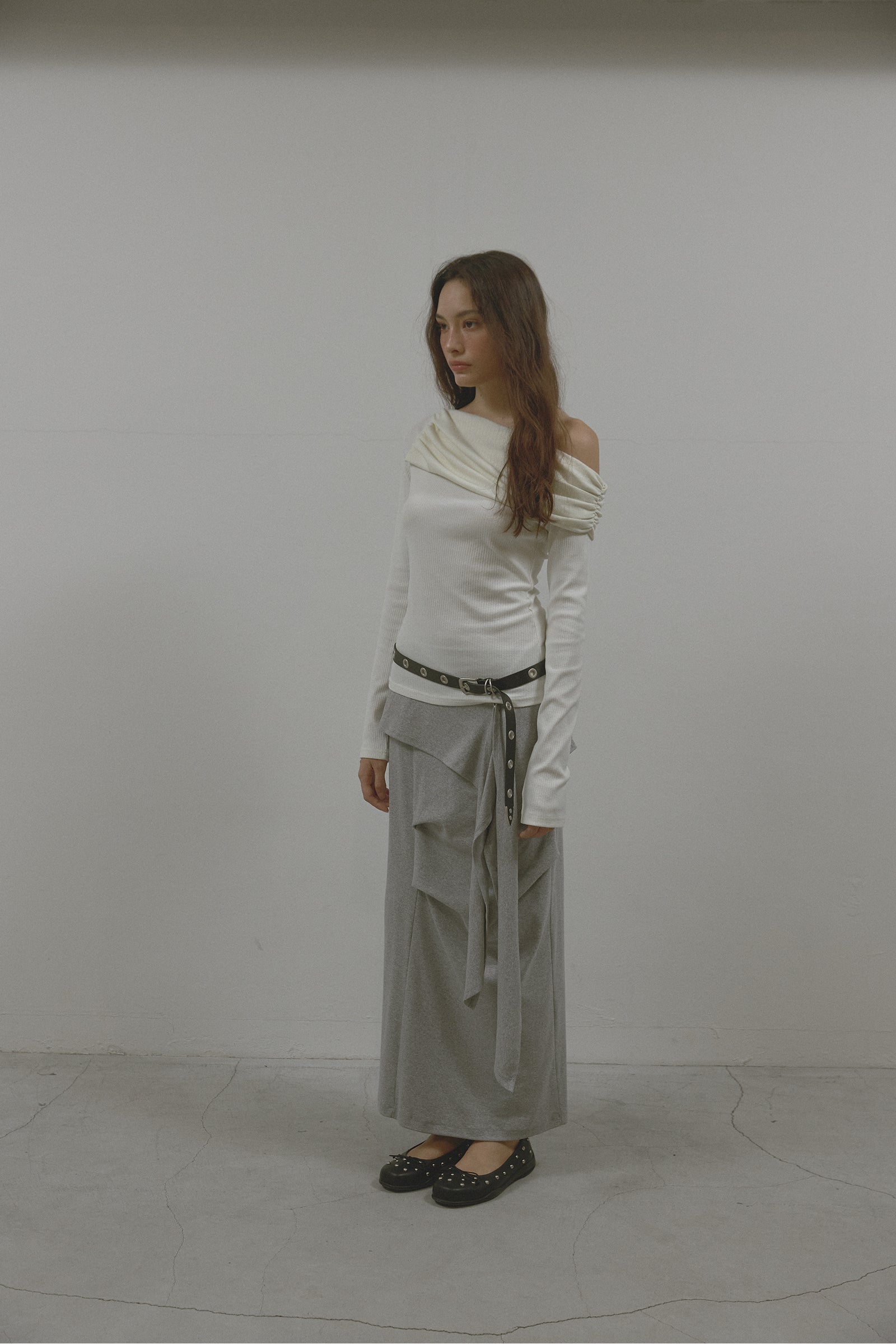 GRACE SHIRRING T_IVORY