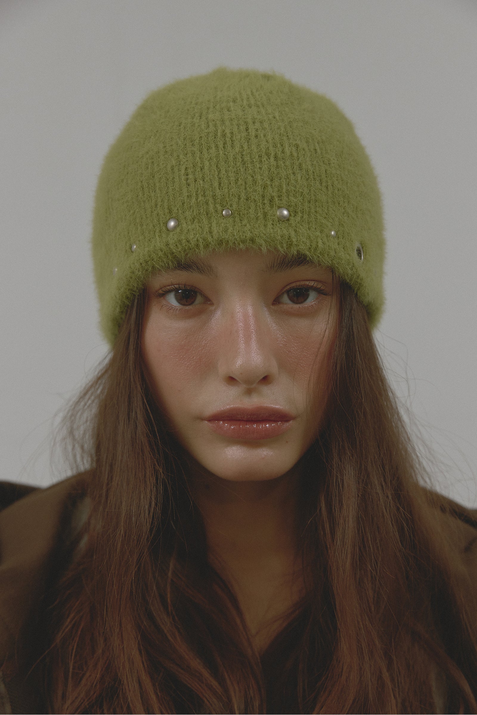 EDGE STUD KNIT BEANIE_GREEN
