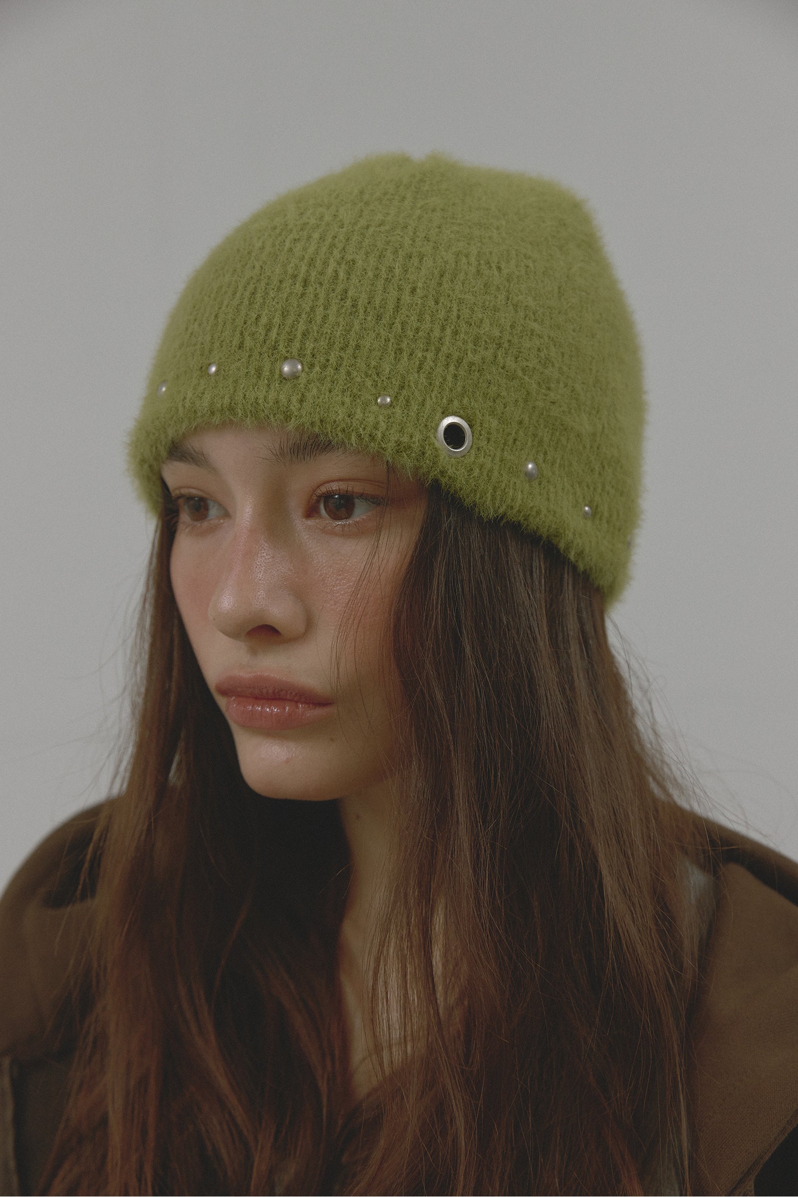 EDGE STUD KNIT BEANIE_GREEN