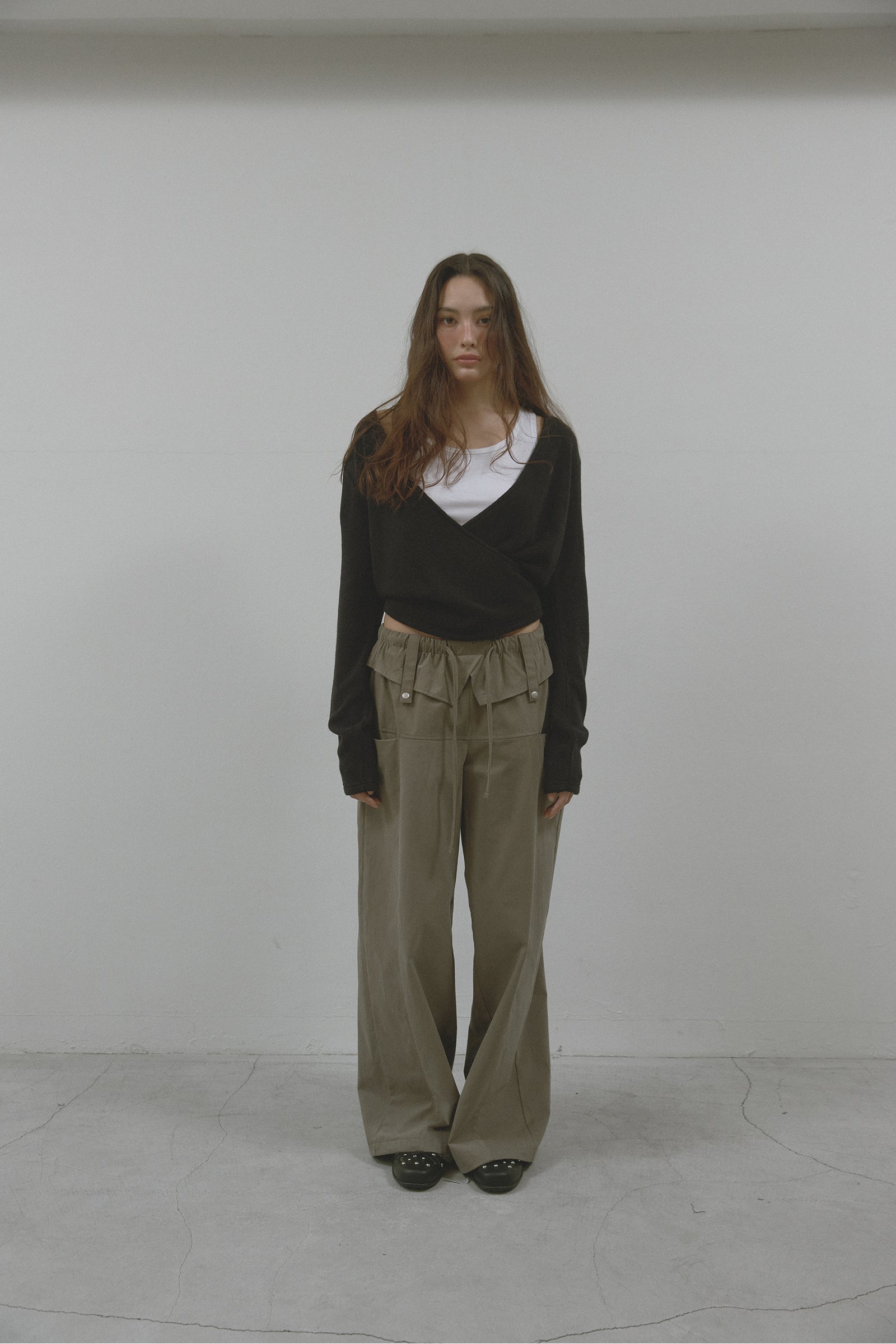 SOFT WRAP KNIT T_BLACK