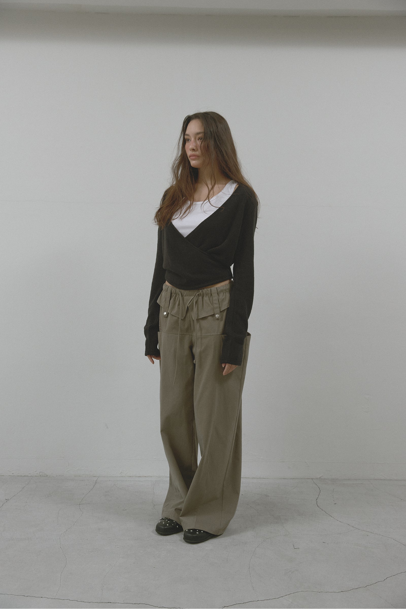 SOFT WRAP KNIT T_BLACK