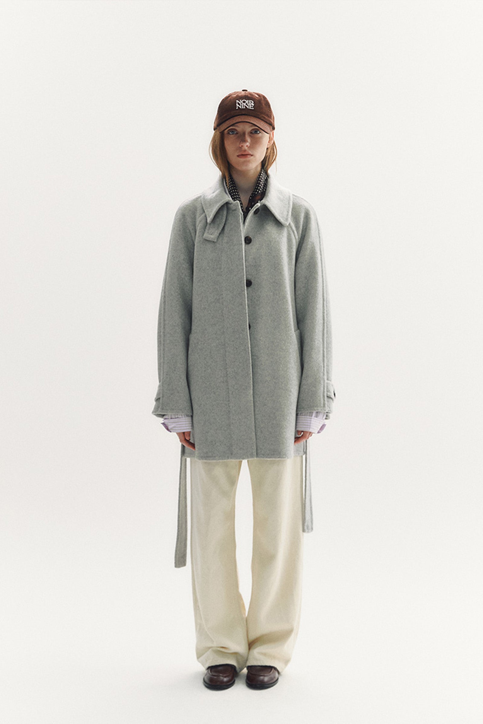 HANDMADE WOOL HALF COAT_GREY