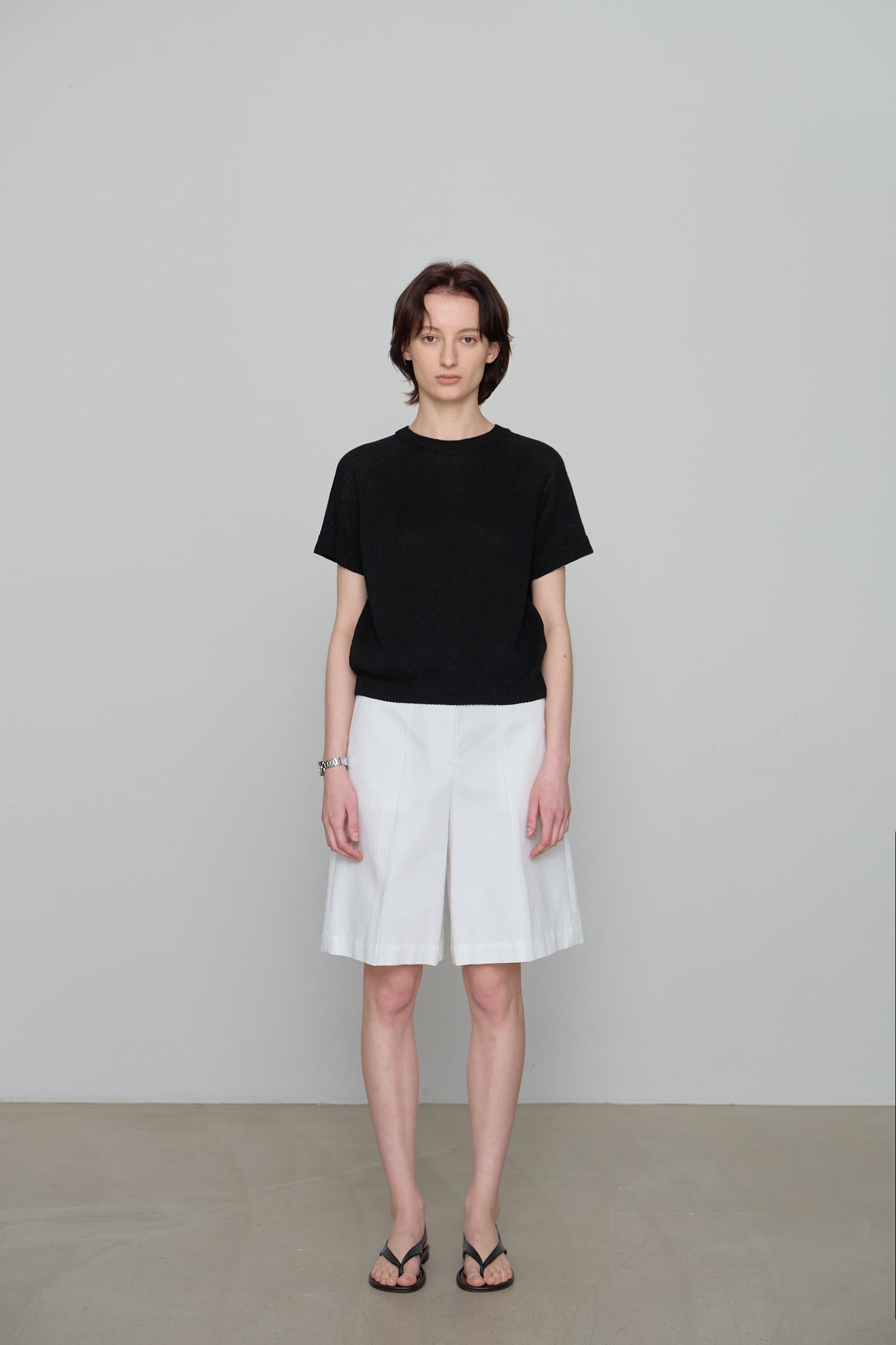 LINEN BERMUDA PANTS_WHITE