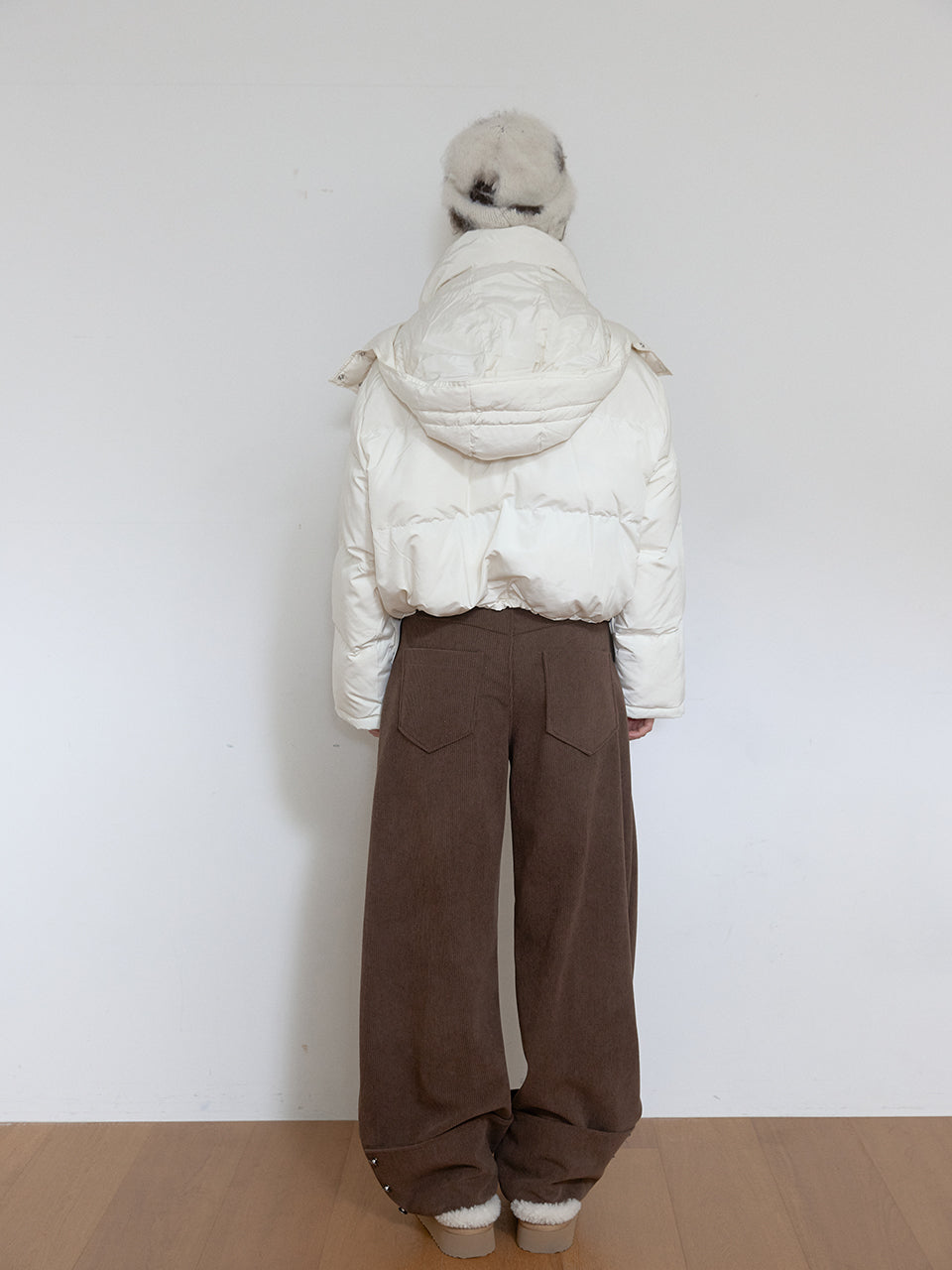 CORDUROY CURVED PANTS_BROWN