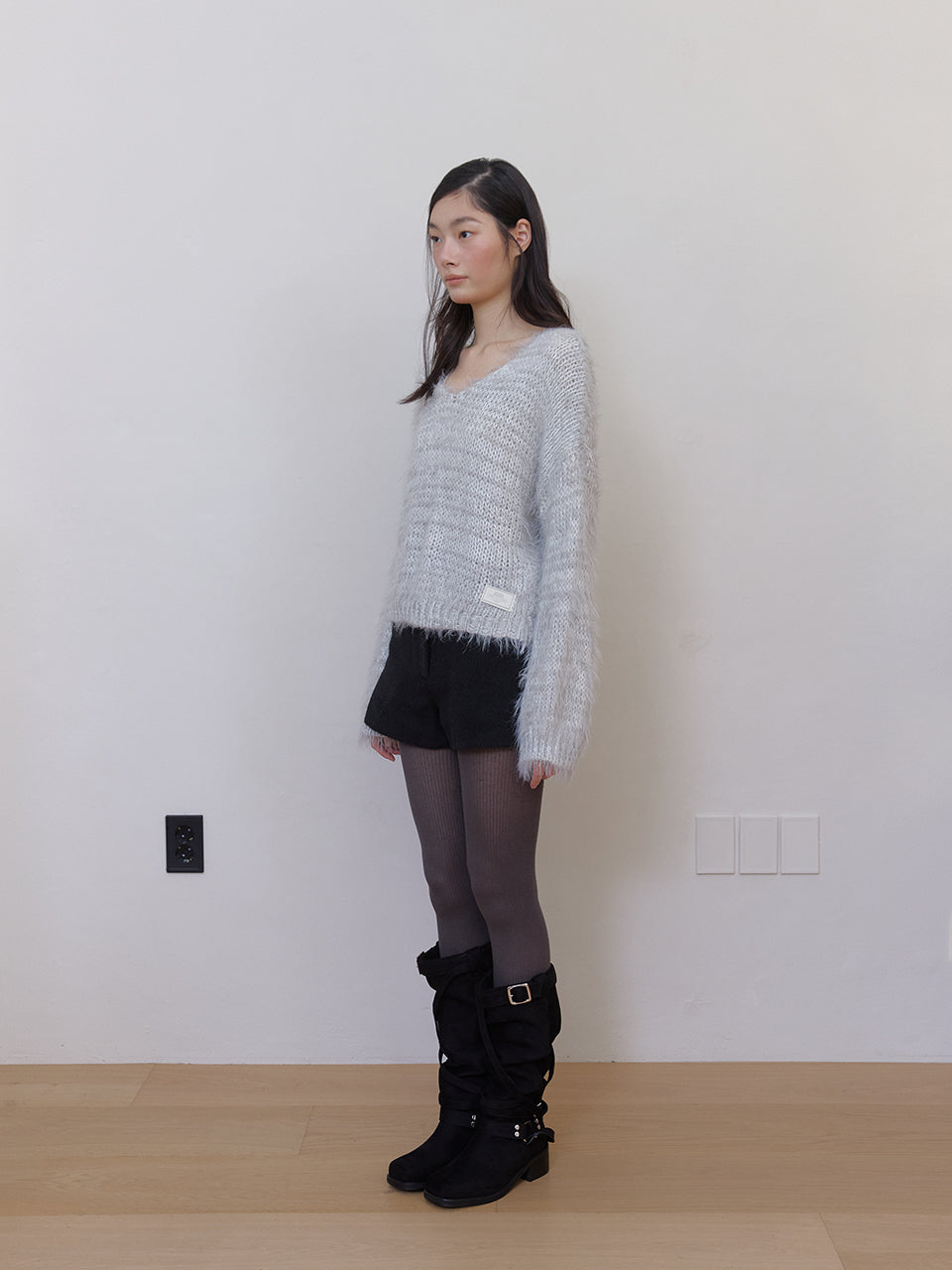 FUZZ V KNIT_MELANGE GREY