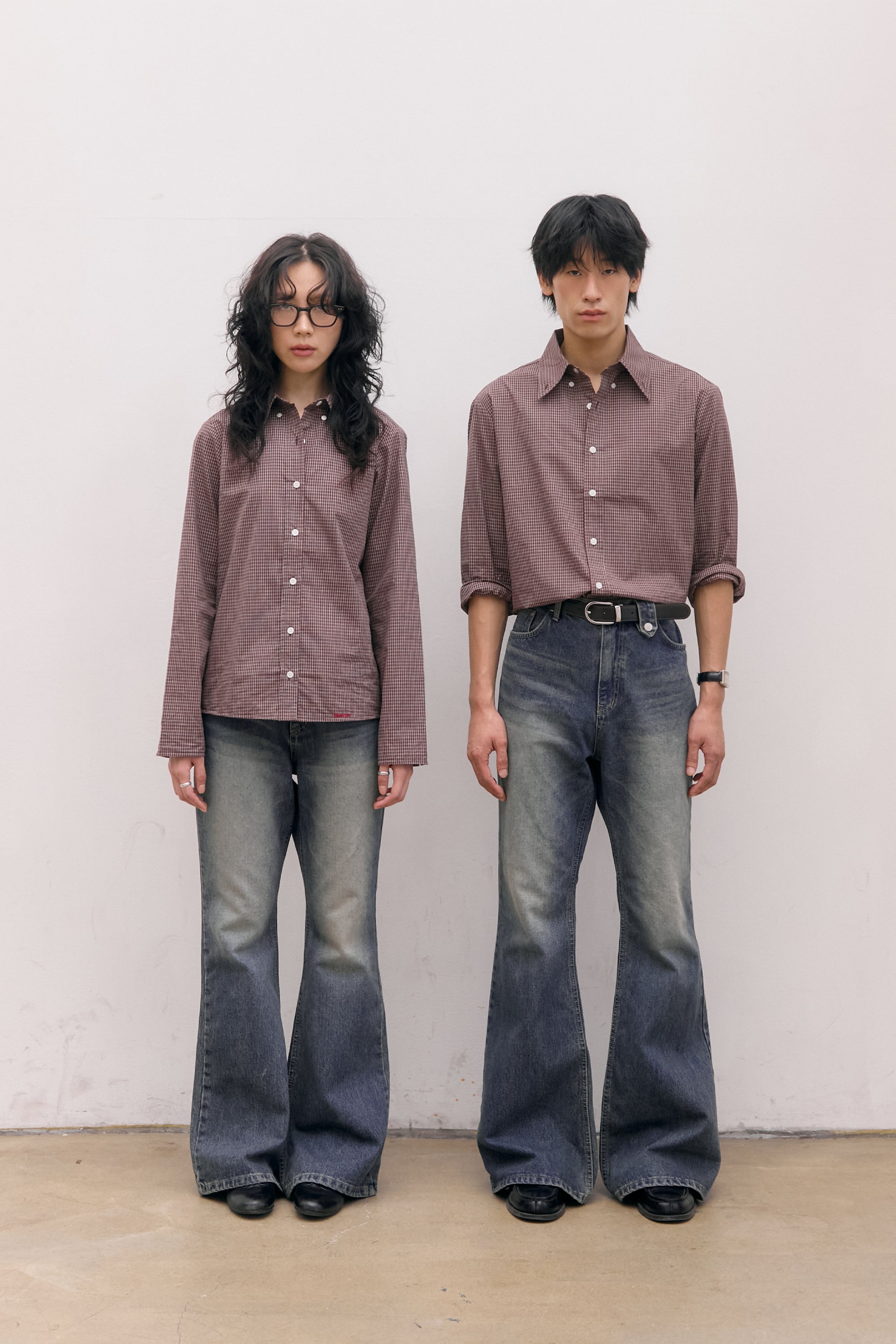 ROLL UP CHECK SHIRTS_RED