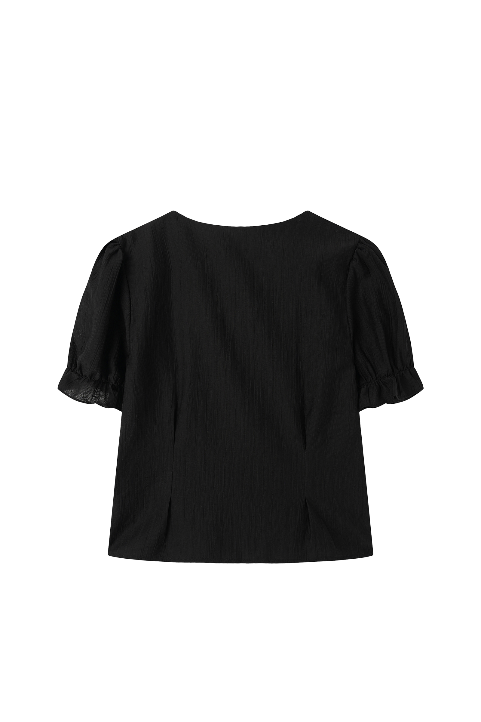 SOFT SHIRRING SHIRT_BLACK