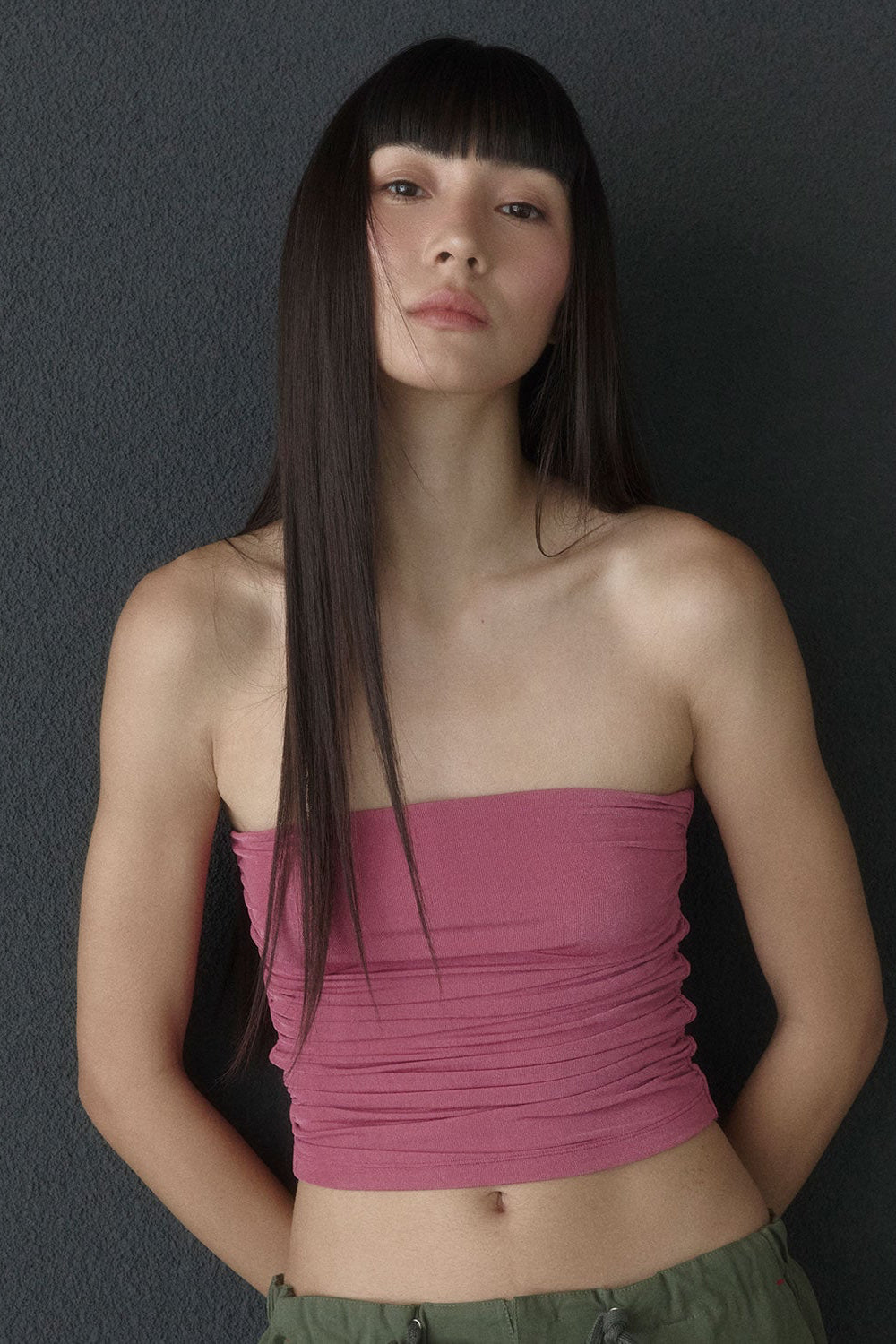 WRINKLE TUBE TOP_PINK