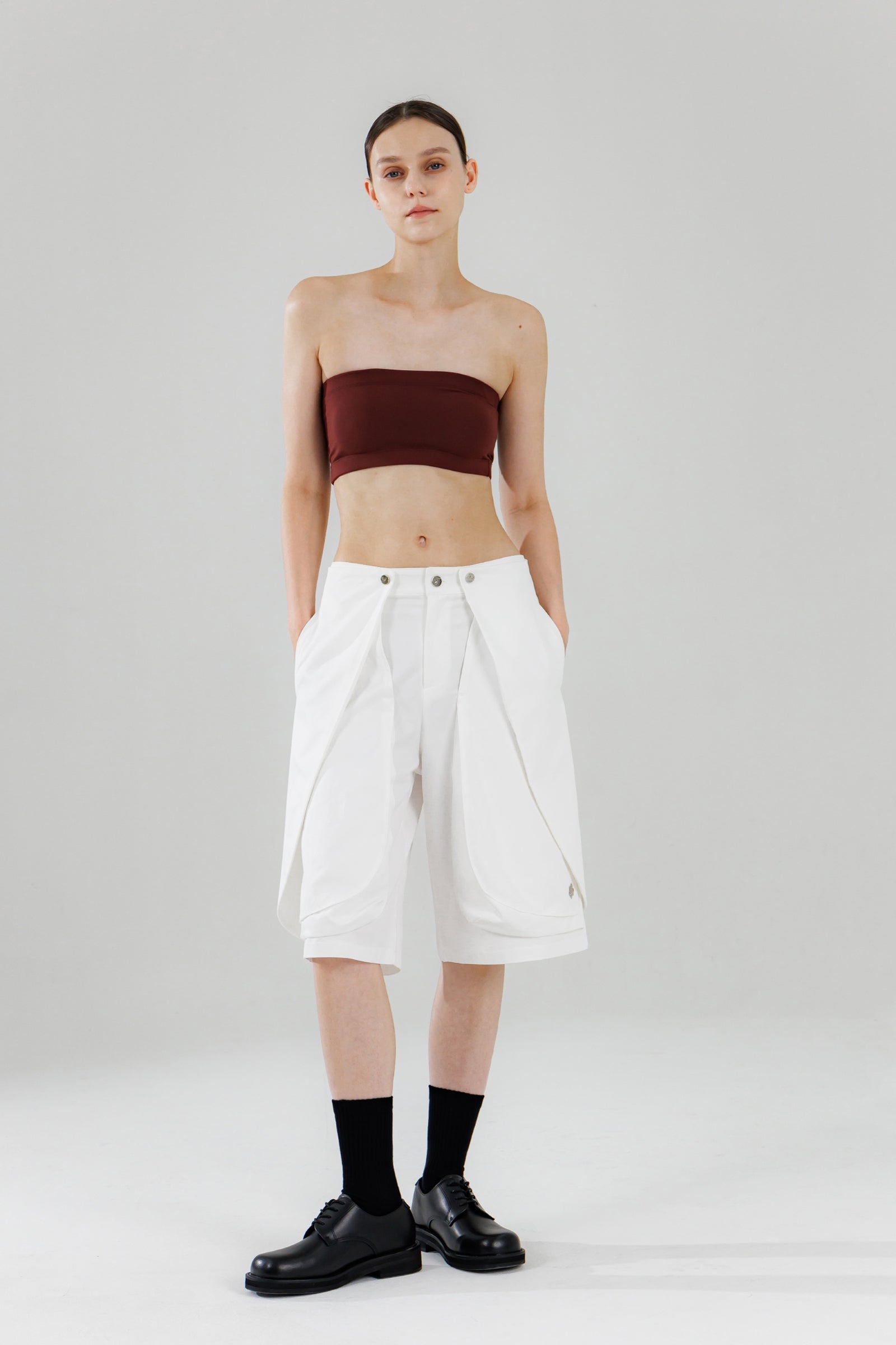 BLOSSOM 3D POCKET SHORTS_WHITE