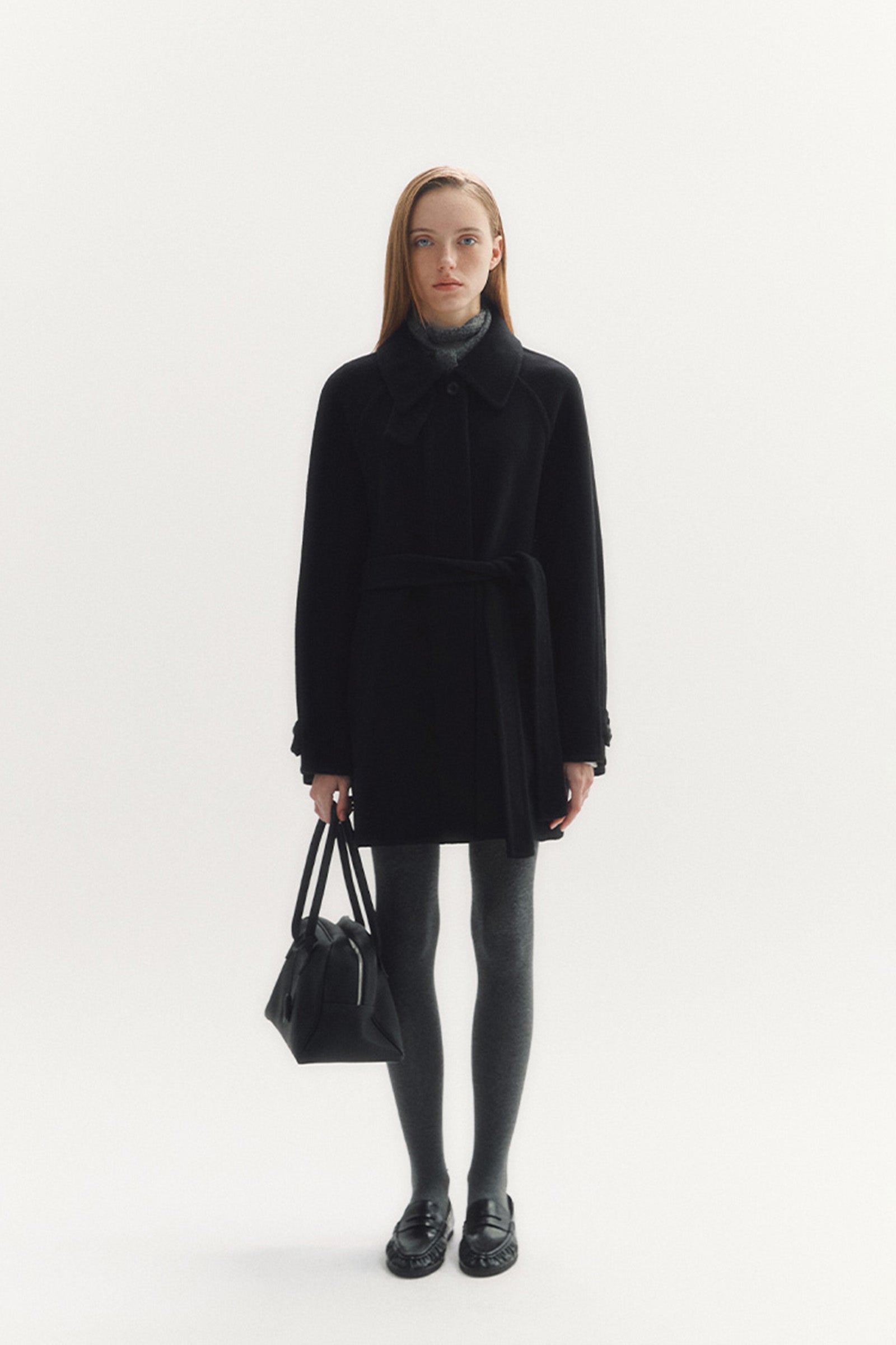 HANDMADE WOOL HALF COAT_BLACK