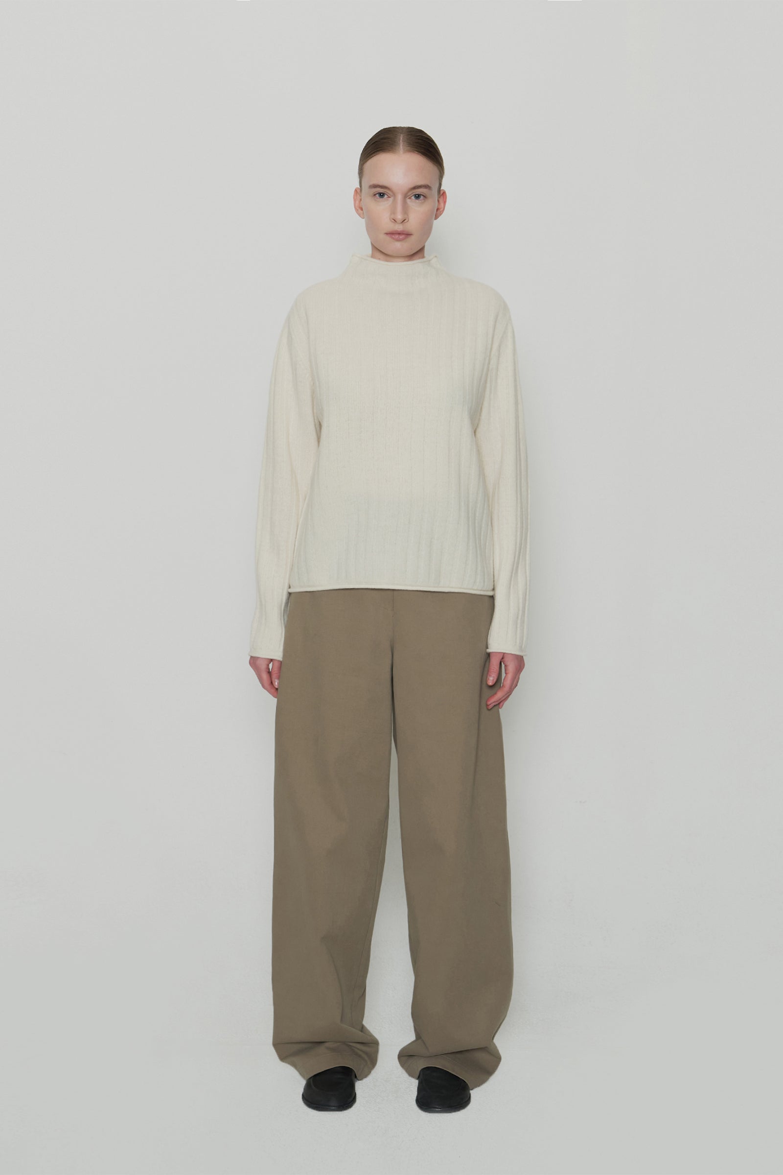 CAMO COTTON WIDE PANTS_DARK BEIGE