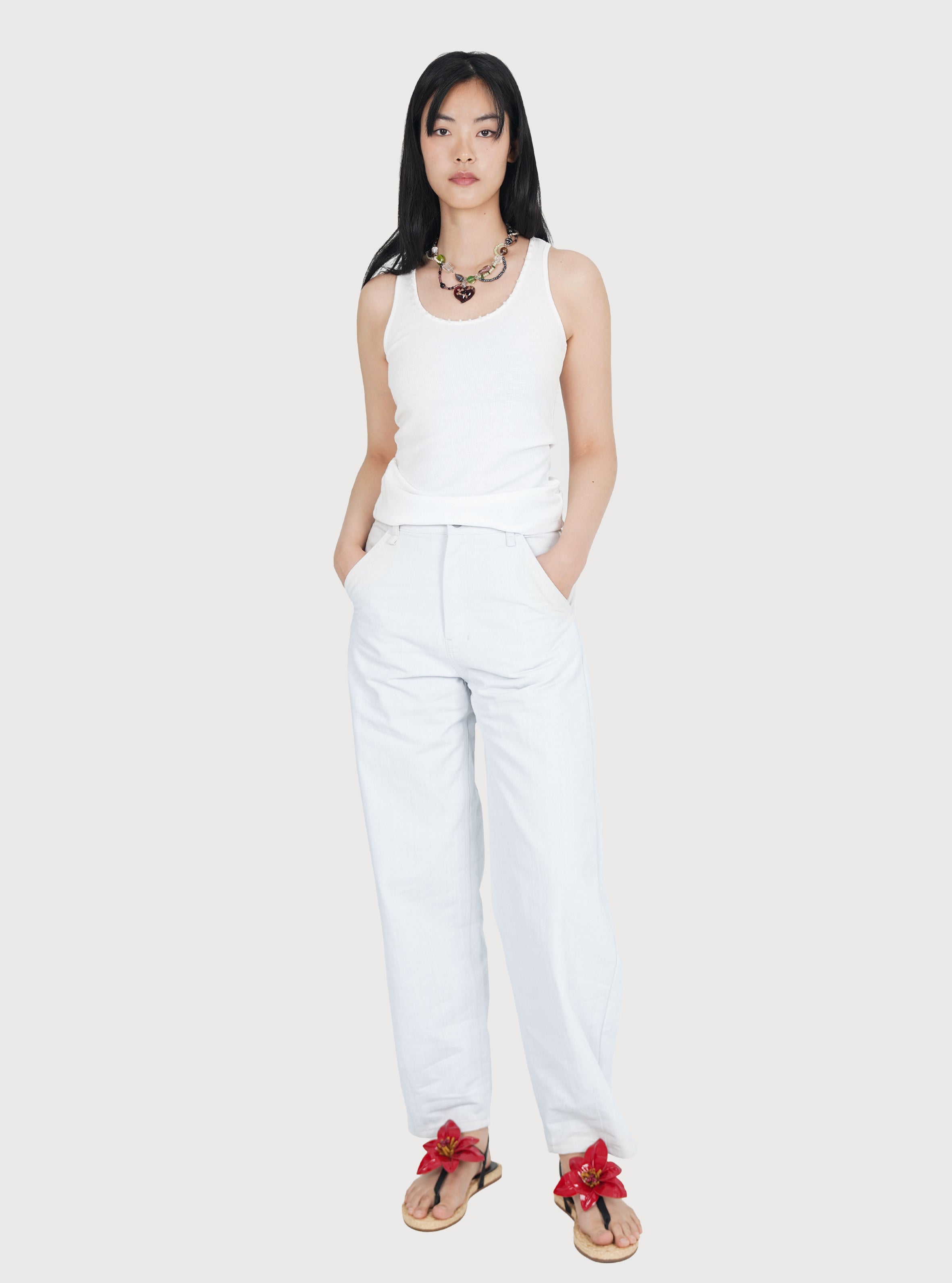 COTTON CURVY PANTS_WHITE