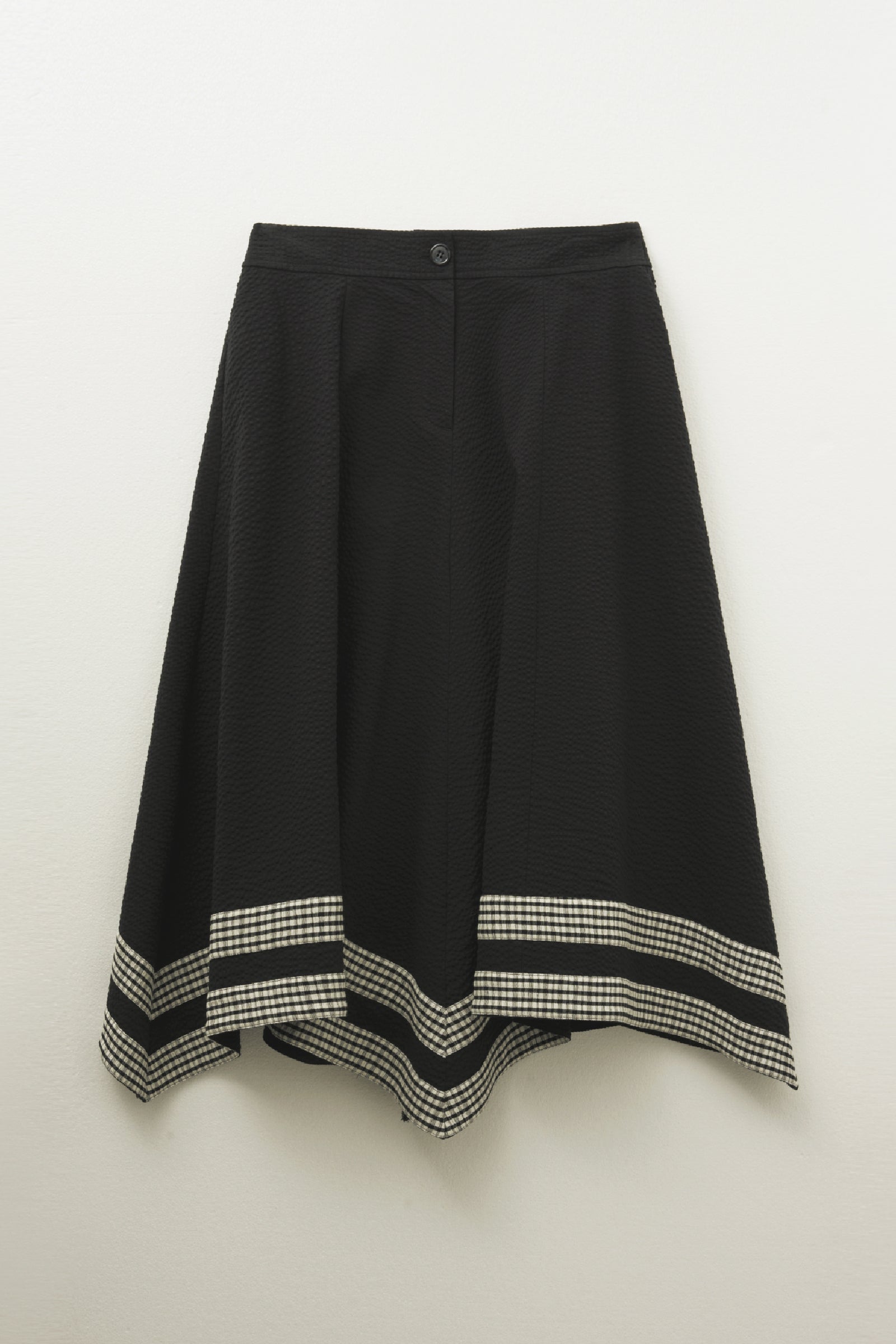 SEERSUCKER FLARED MAXI SKIRT_NAVY