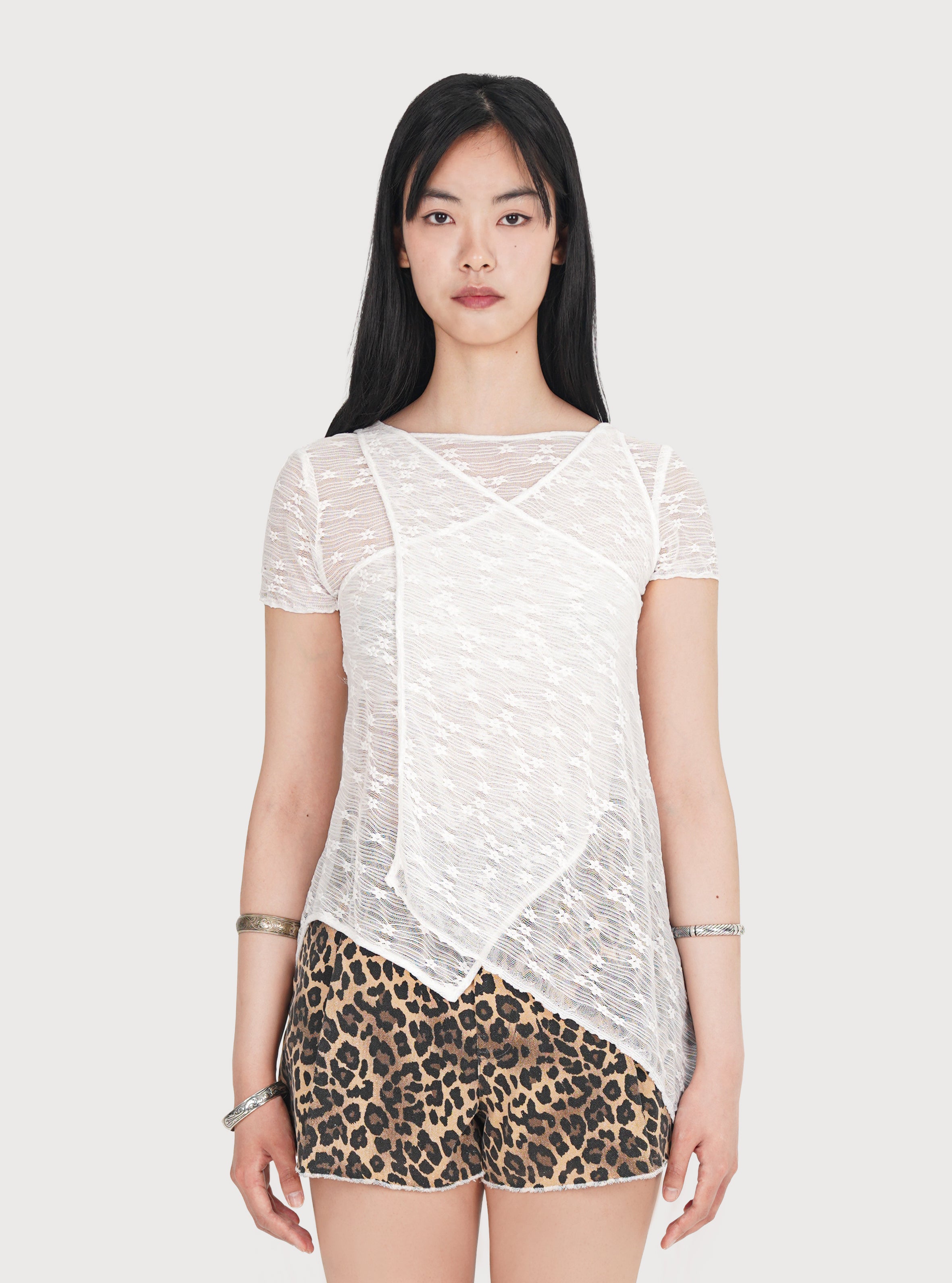 FLORAL STRETCH AROUND TOP_WHITE