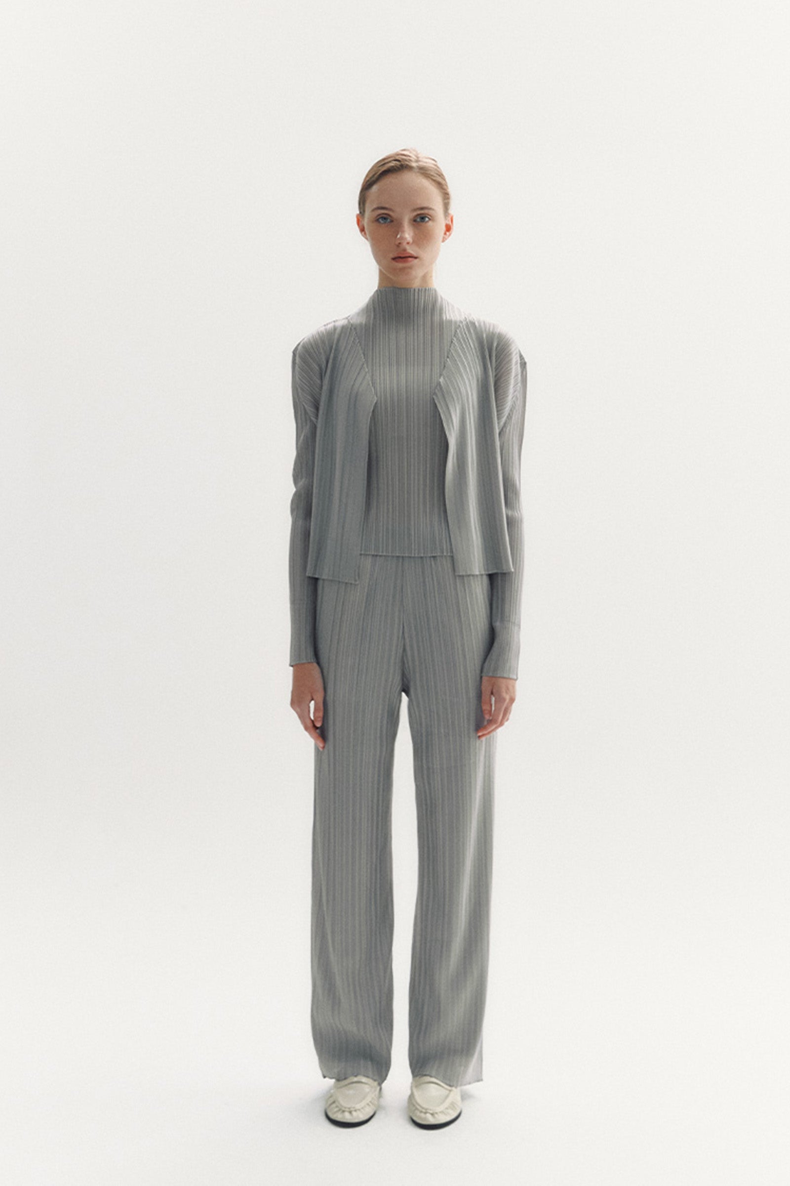 MODERN PLEATS PANTS_GREY