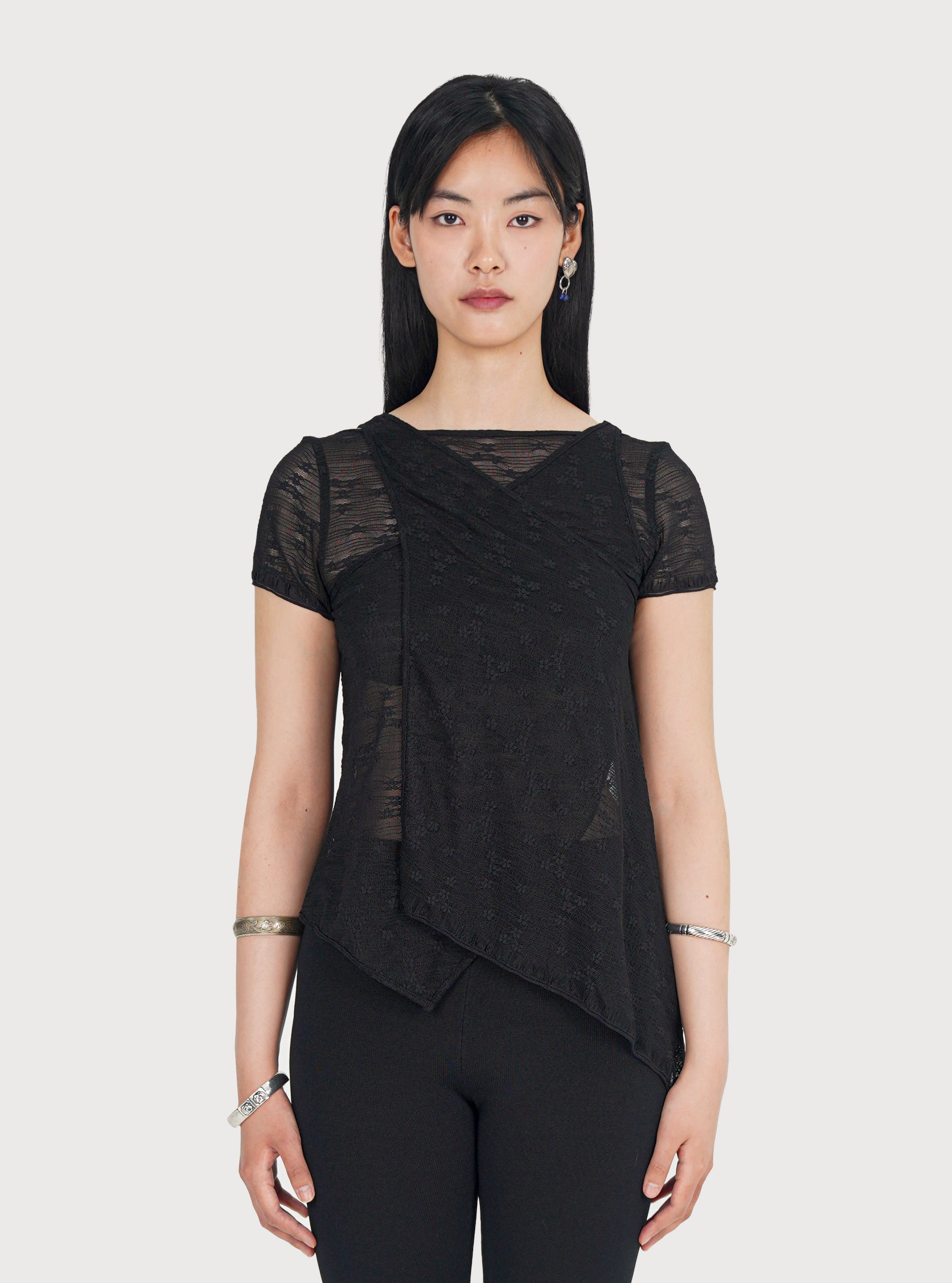 FLORAL STRETCH AROUND TOP_BLACK