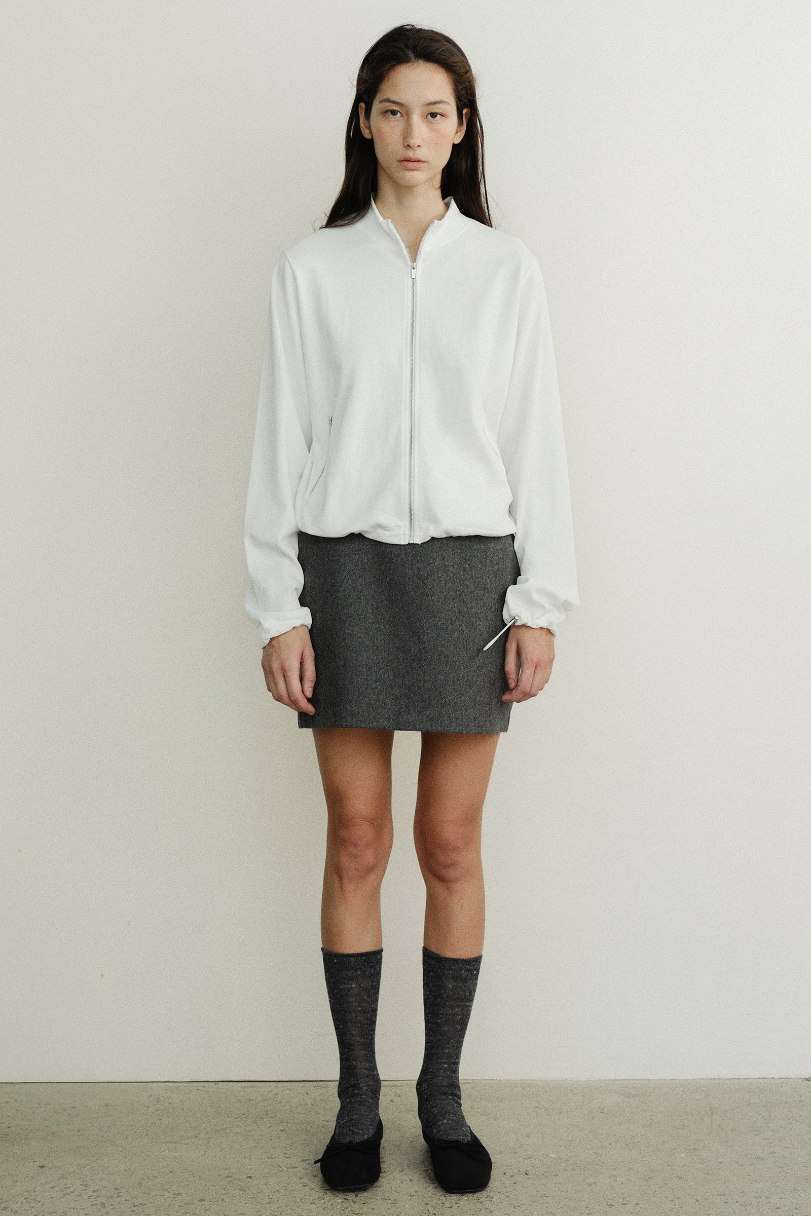 HEATHER MINI SKIRT_CHARCOAL