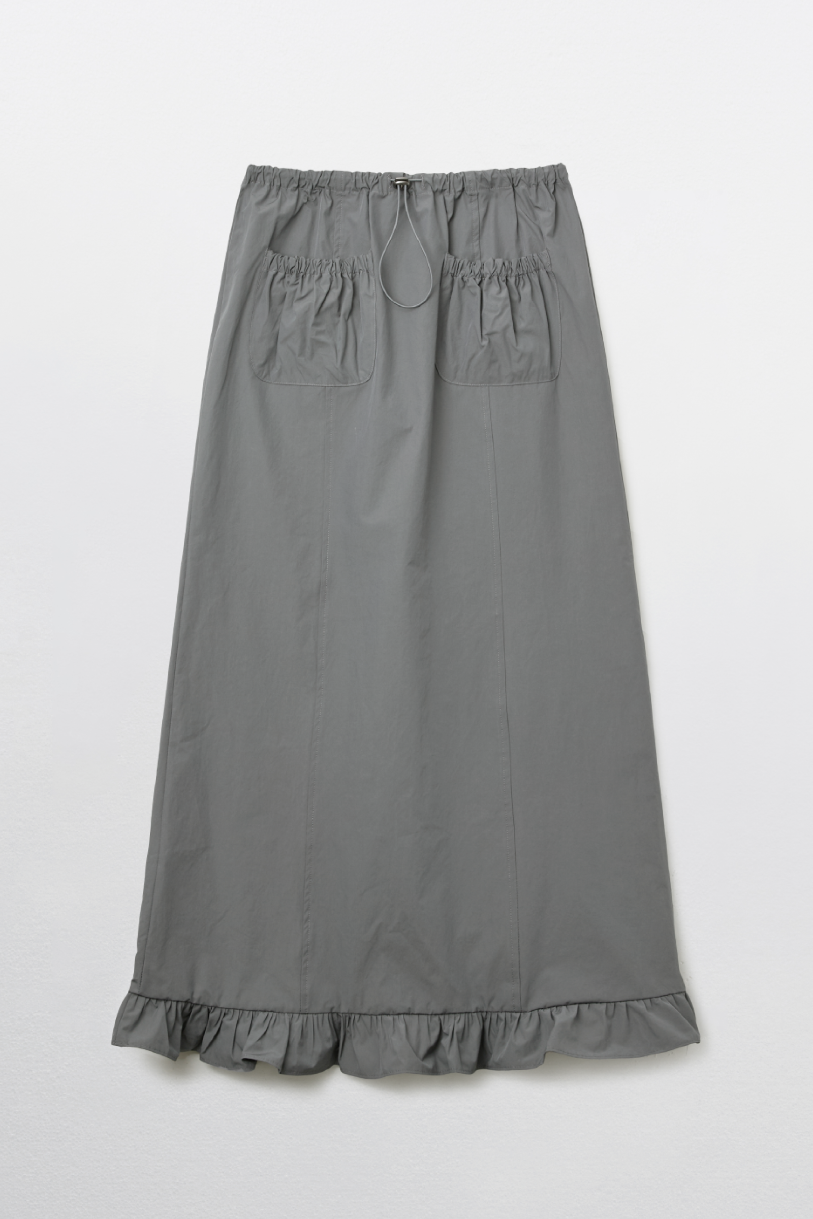 MERMAID FRILL MAXI SKIRT _CHARCOAL