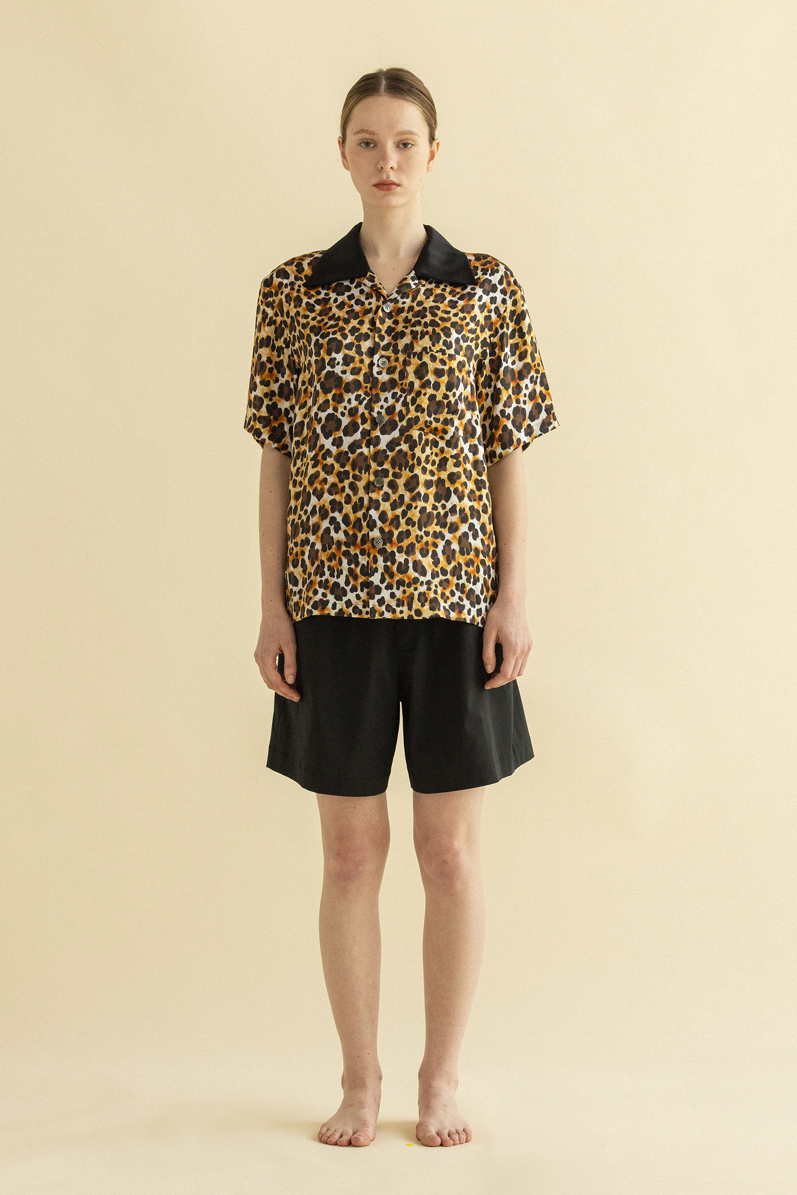 LEOPARD BOWLING SHIRT_BLACK
