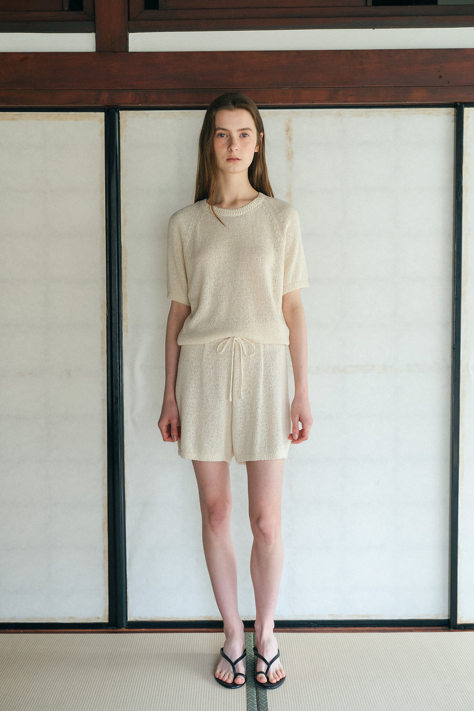 HARRIETTE KNIT SHORTS_CREAM